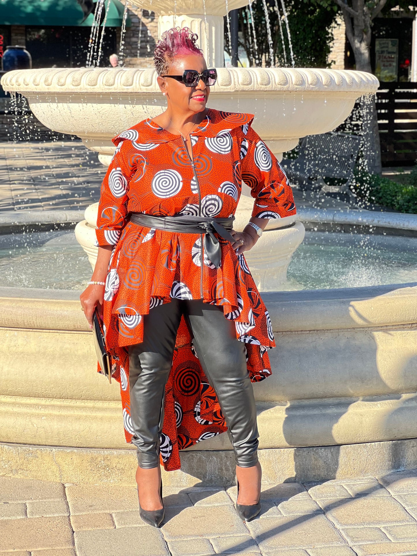 Essence African Print Hi-Low Top