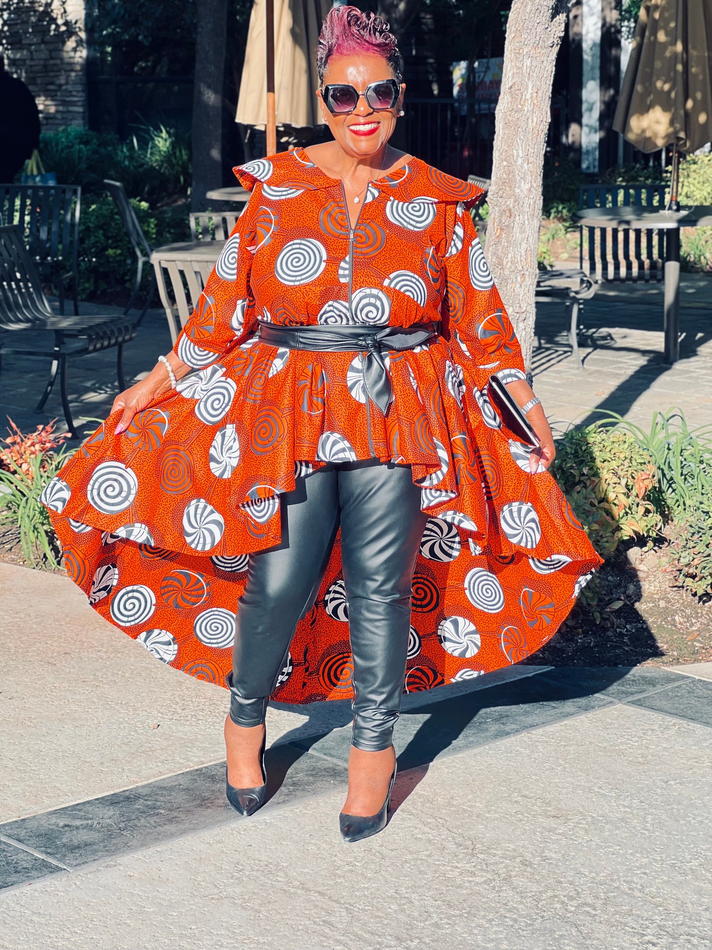 Essence African Print Hi-Low Top