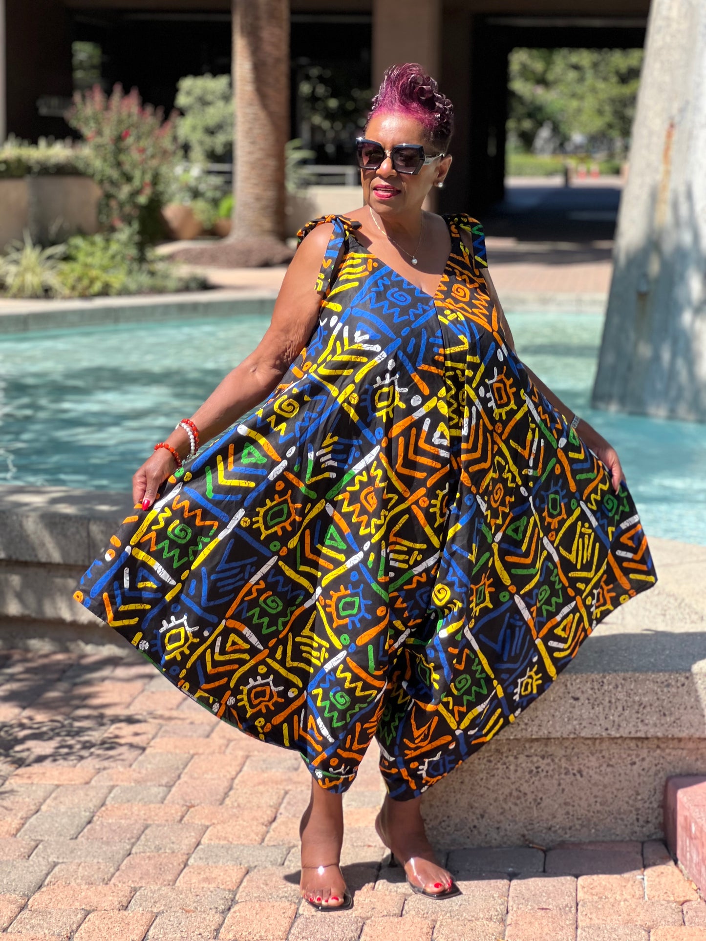 Raven African Print Harem Jumpsuit - Shirley Girl Boutique