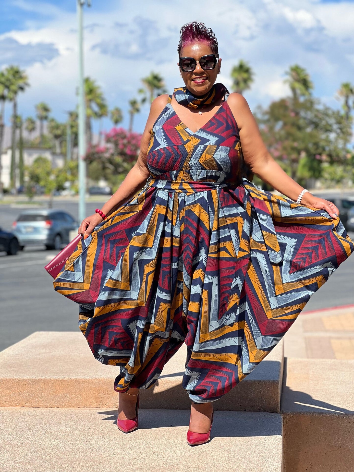 Genesis African Print Harem Jumpsuit - Shirley Girl Boutique