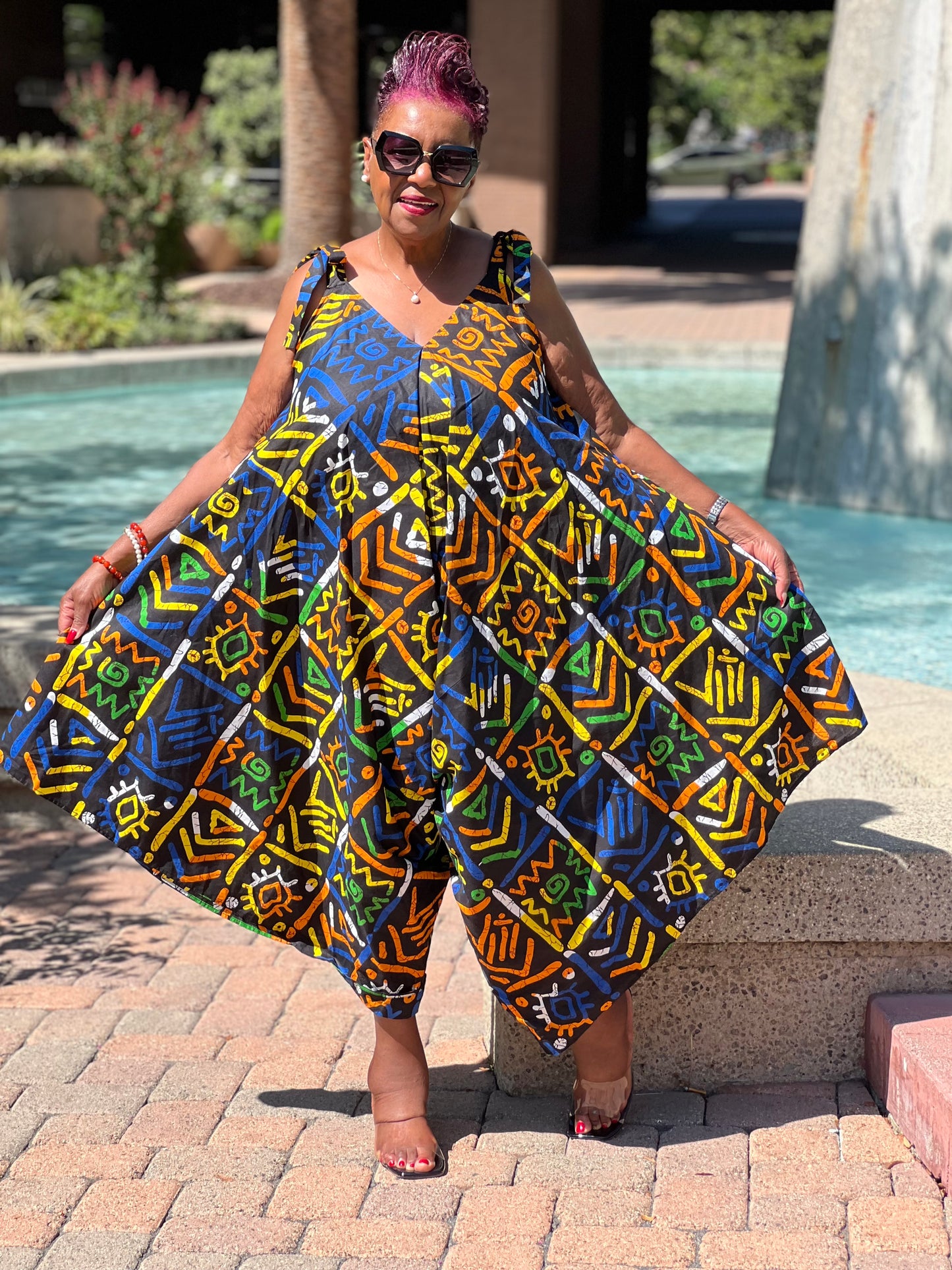 Raven African Print Harem Jumpsuit - Shirley Girl Boutique