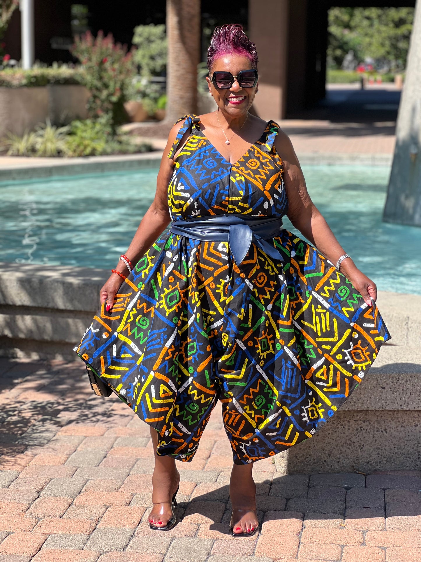Raven African Print Harem Jumpsuit - Shirley Girl Boutique