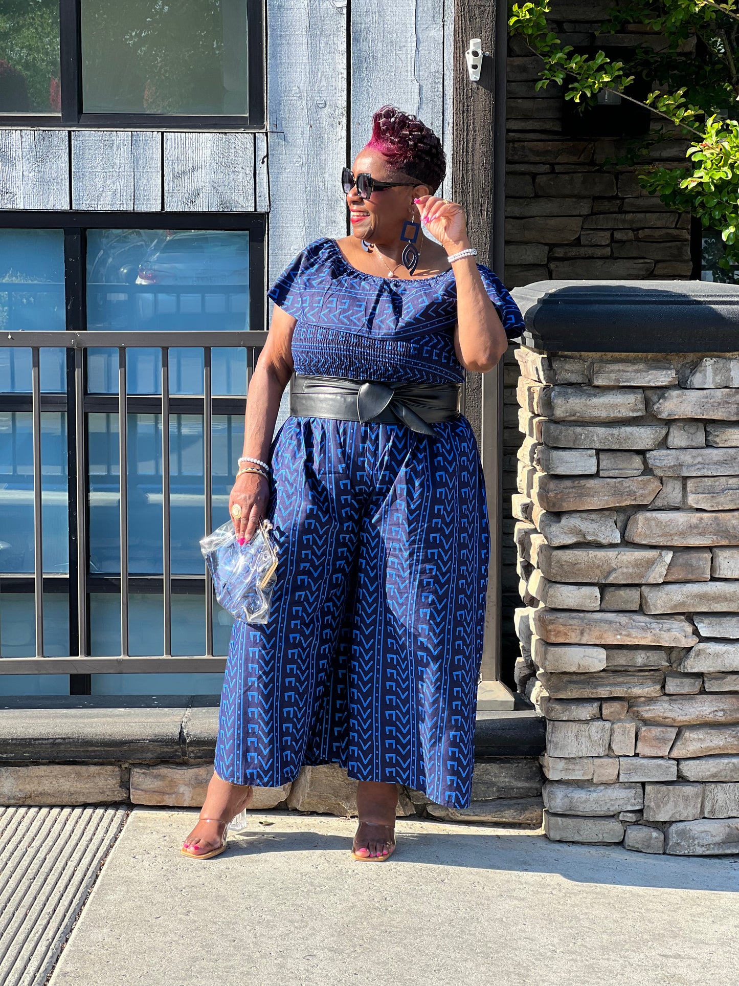 Sophie African Print Jumpsuit-Shirley Girl Boutique