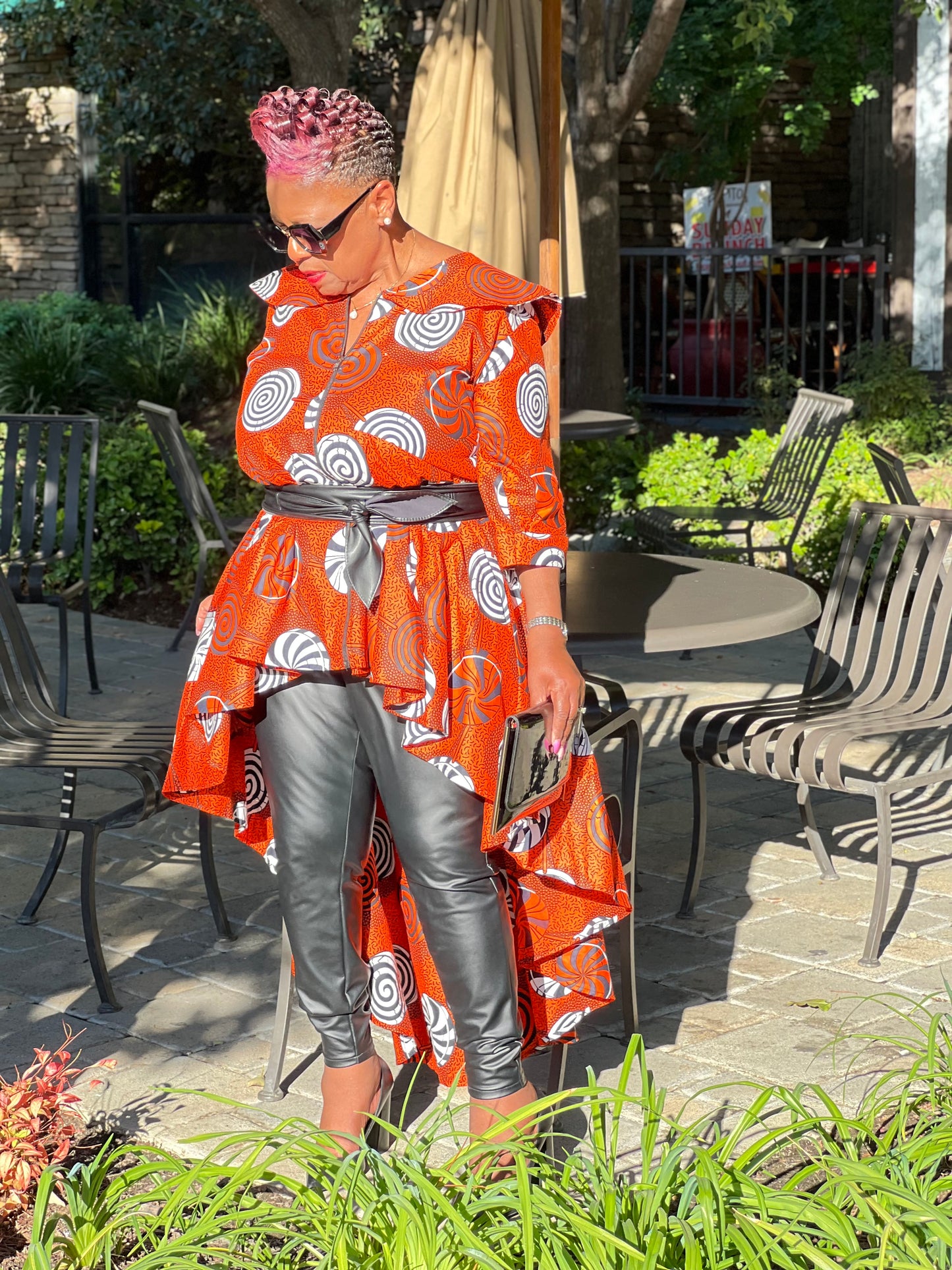 Essence African Print Hi-Low Top