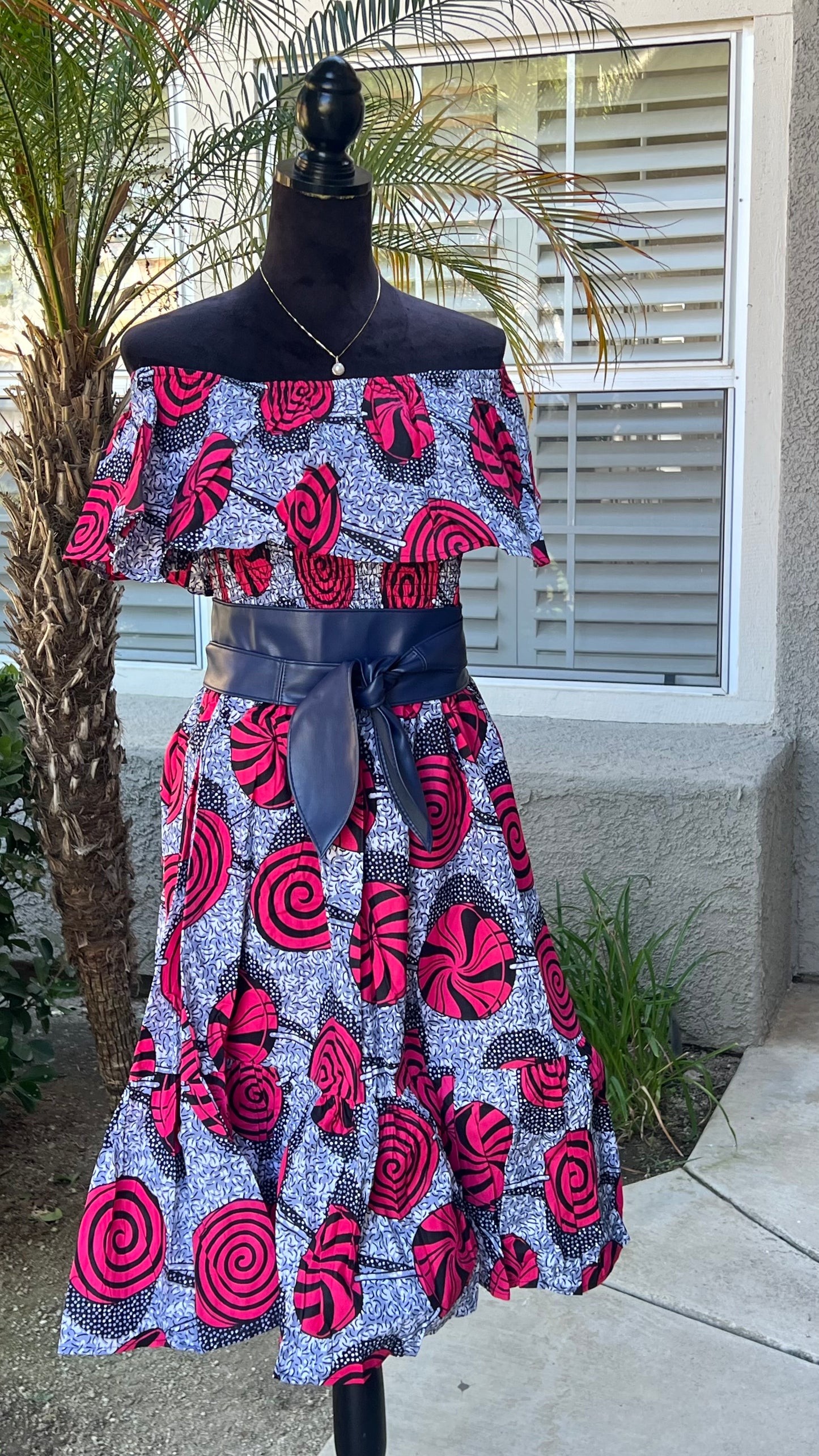 Paris African Print Midi Dress - Shirley Girl Boutique