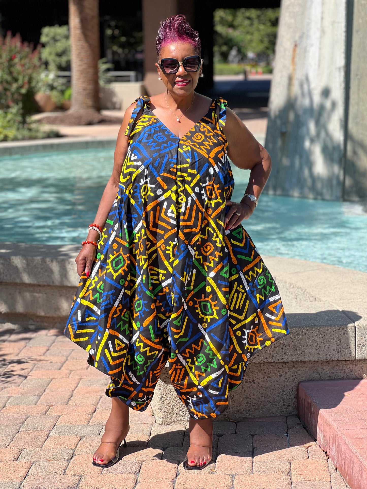 Raven African Print Harem Jumpsuit - Shirley Girl Boutique