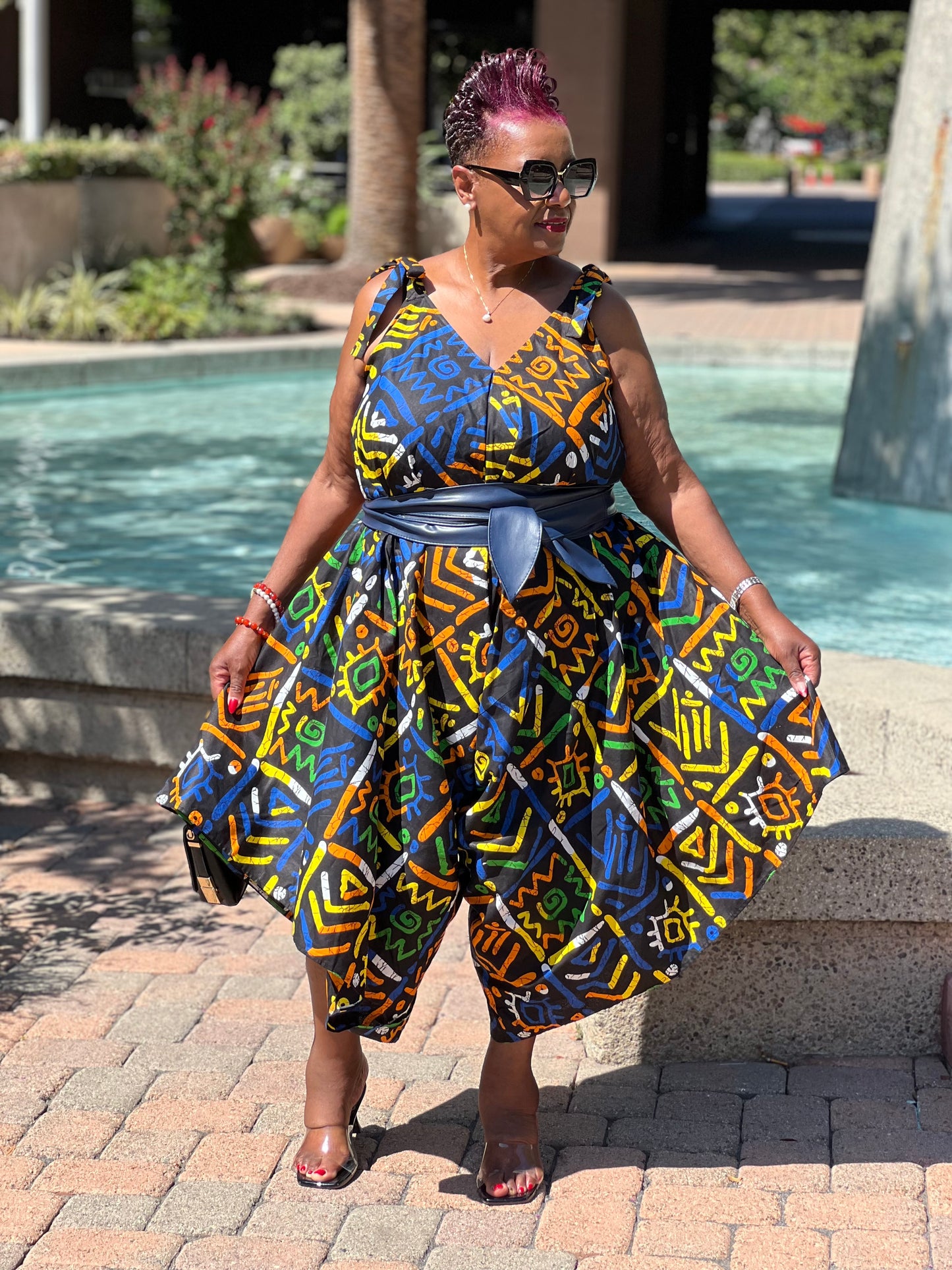 Raven African Print Harem Jumpsuit - Shirley Girl Boutique