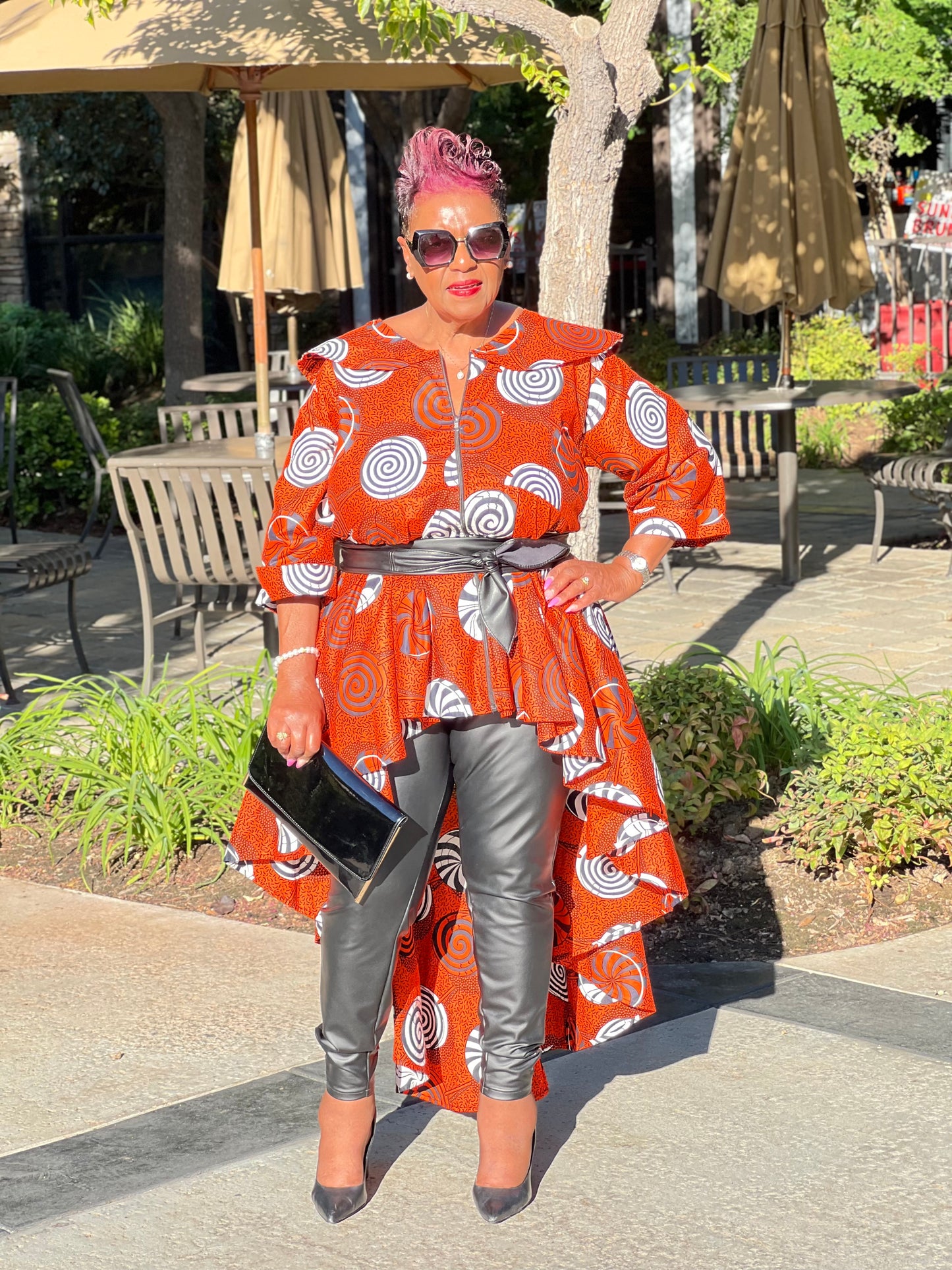 Essence African Print Hi-Low Top