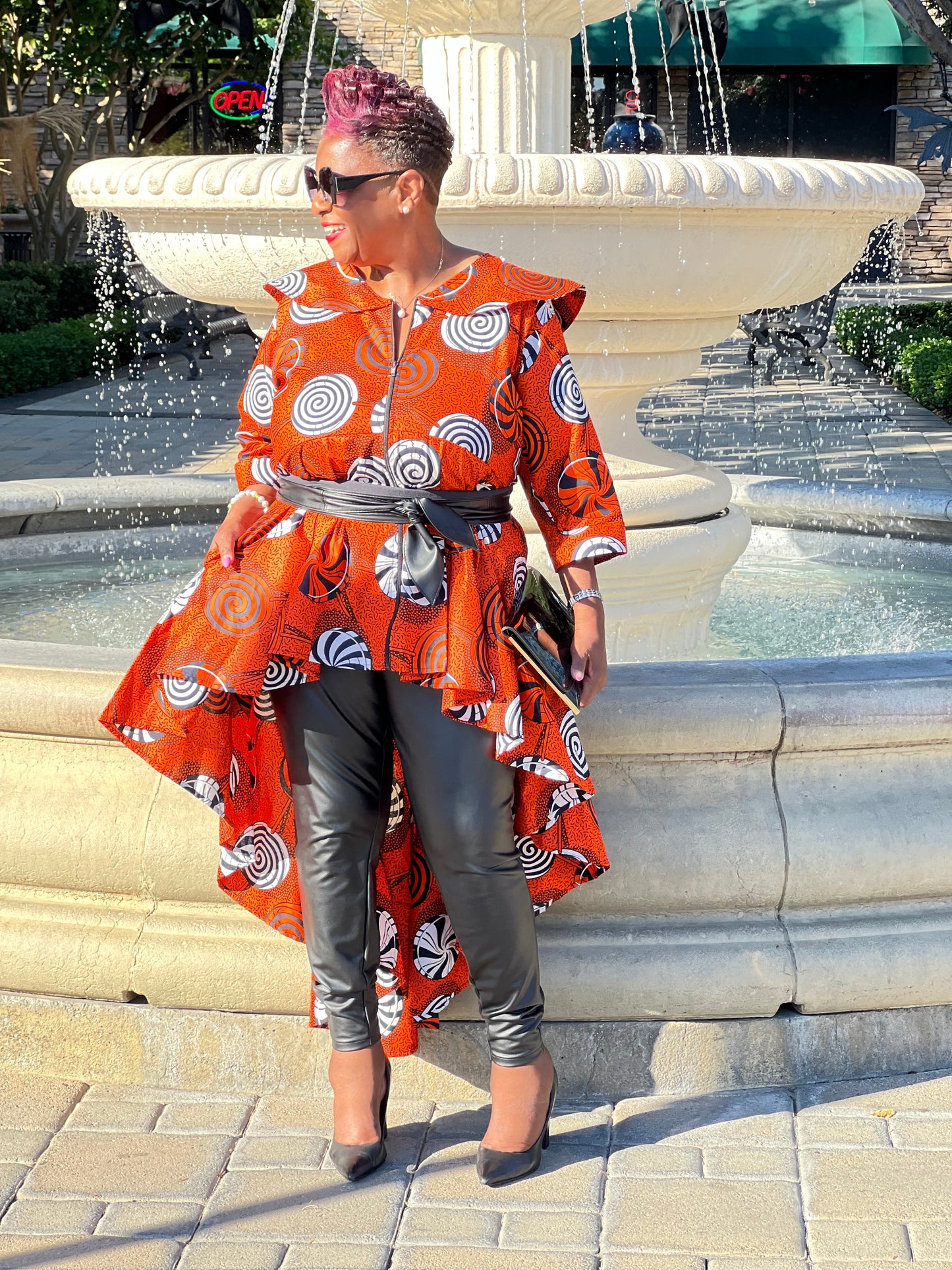 Essence African Print Hi-Low Top