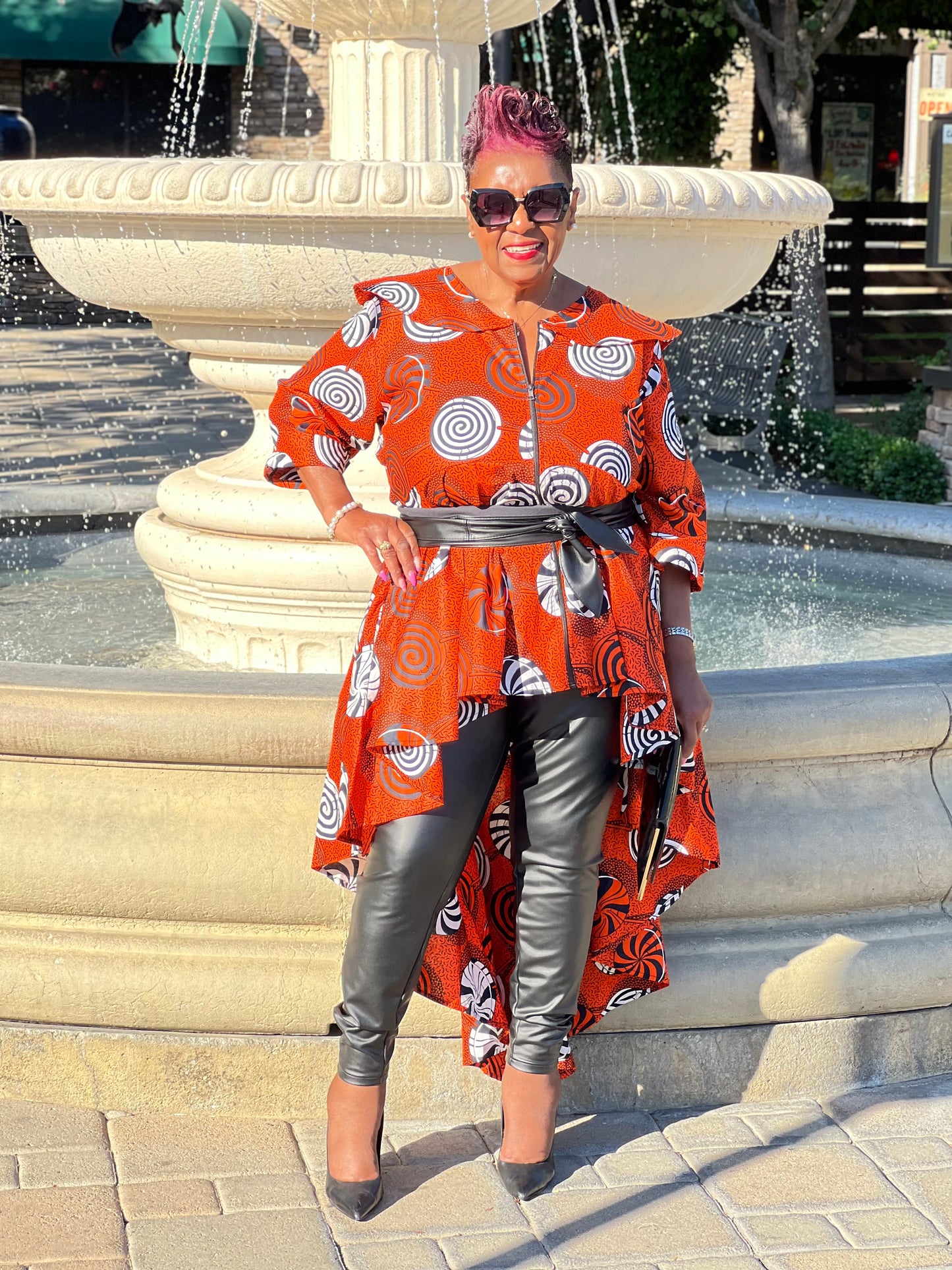 Essence African Print Hi-Low Top