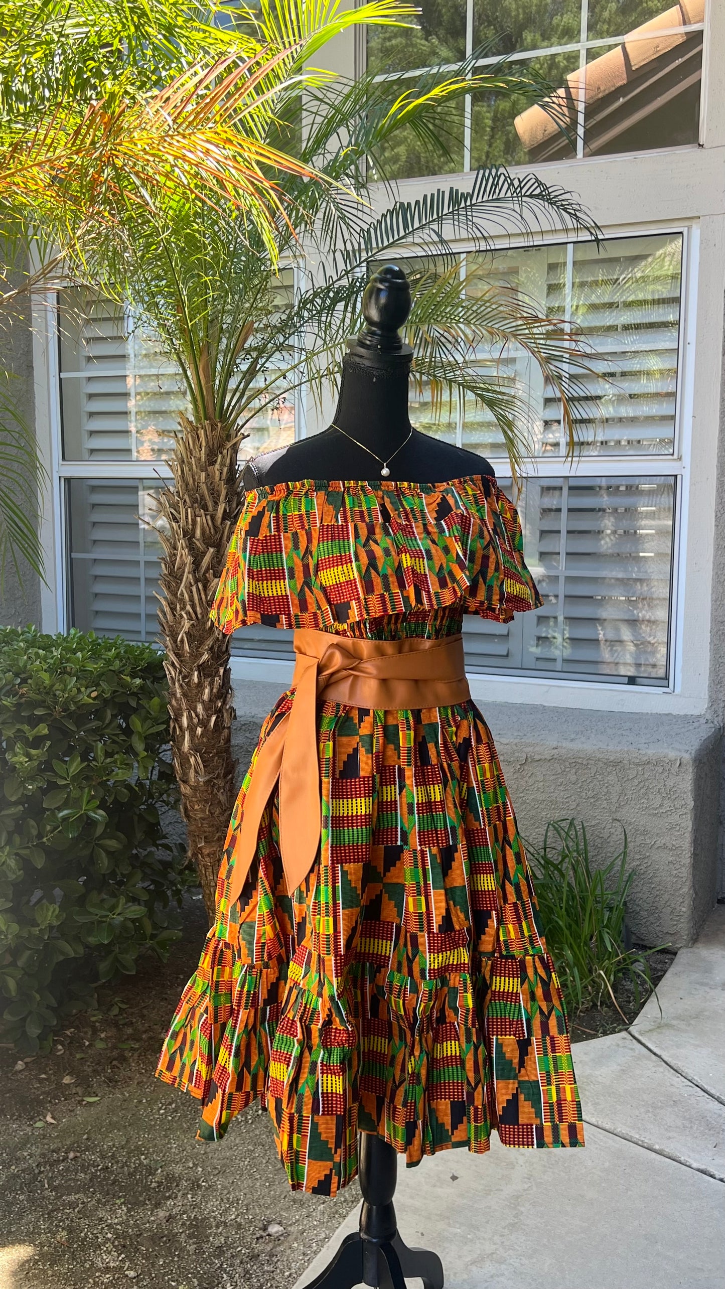 Paris African Print Midi Dress - Shirley Girl Boutique