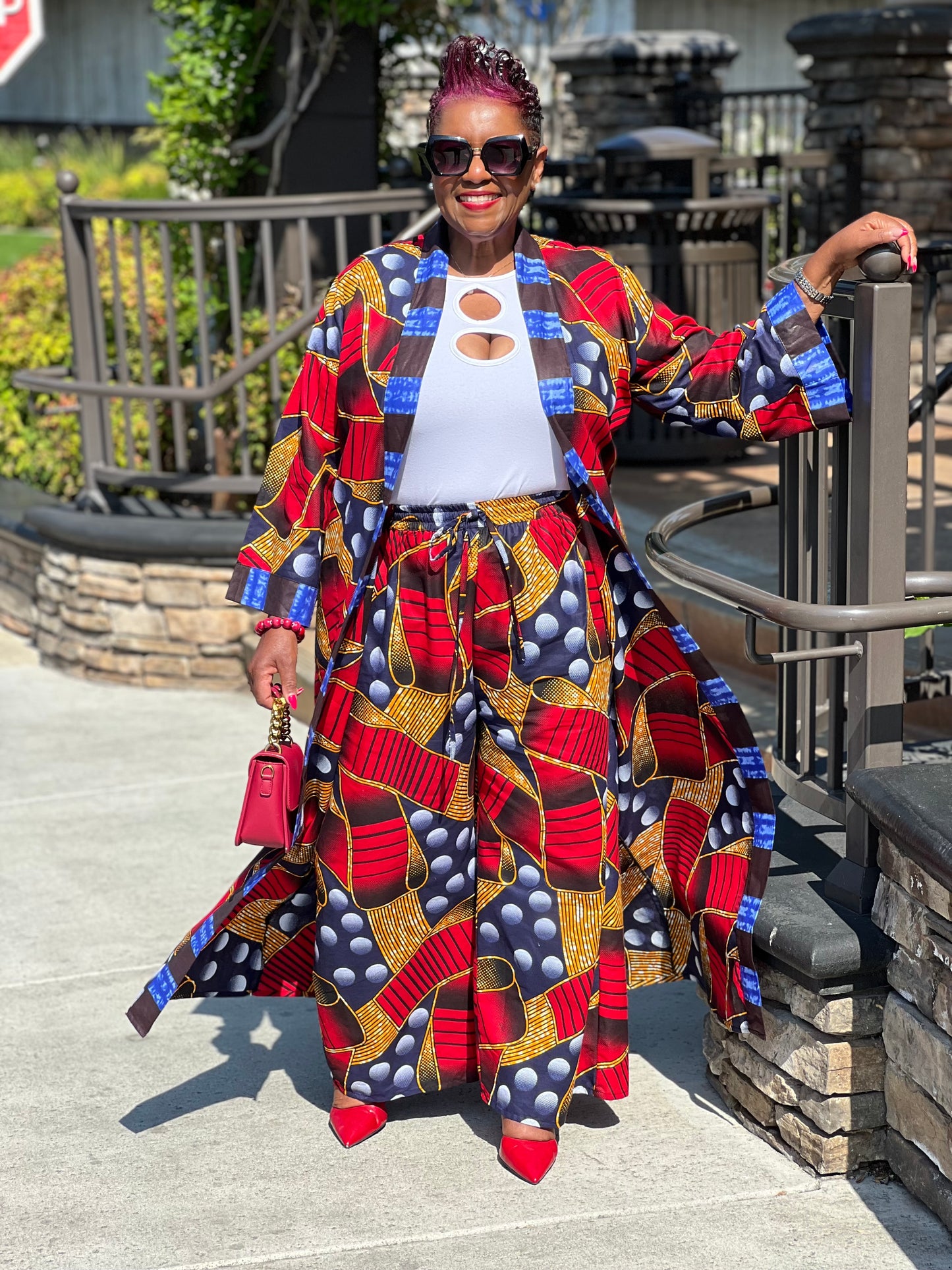 Phoenix African Inspired Kimono & Pants Set
