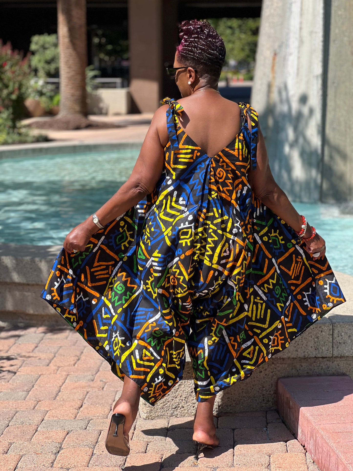 Raven African Print Harem Jumpsuit - Shirley Girl Boutique
