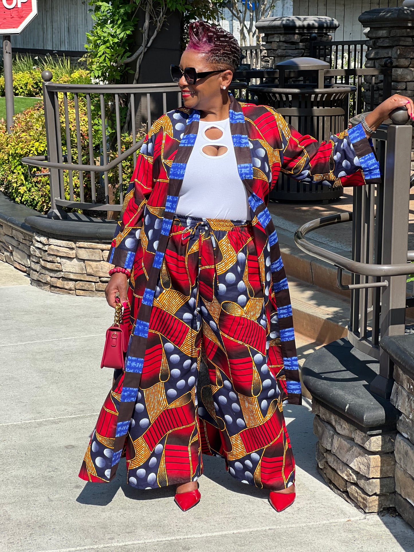 Phoenix African Inspired Kimono & Pants Set