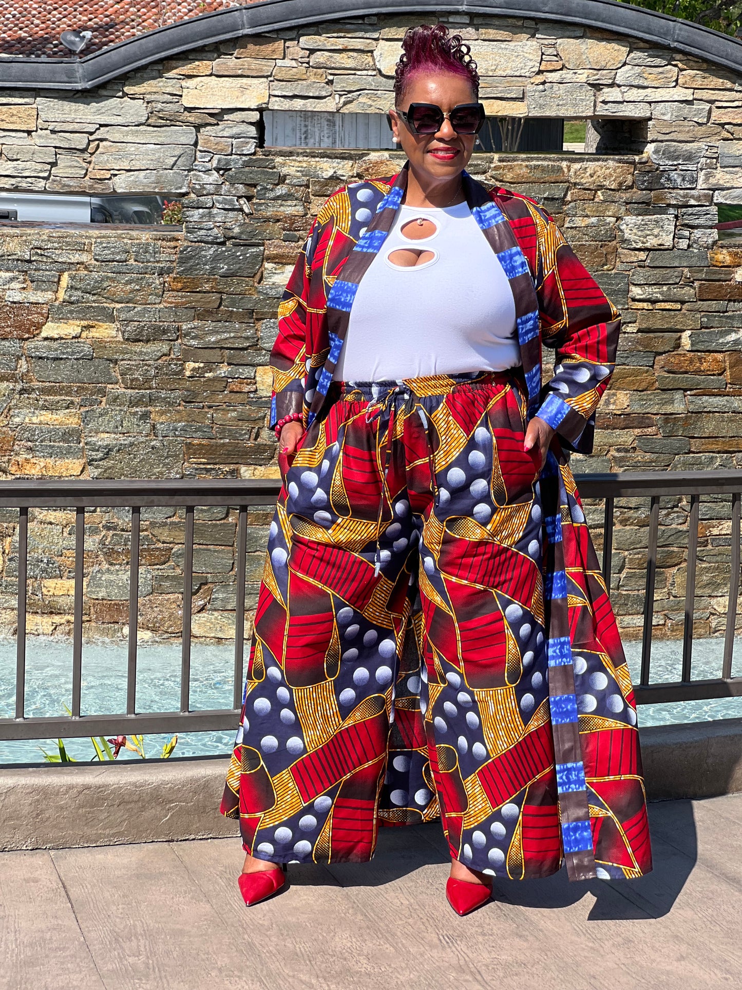 Phoenix African Inspired Kimono & Pants Set