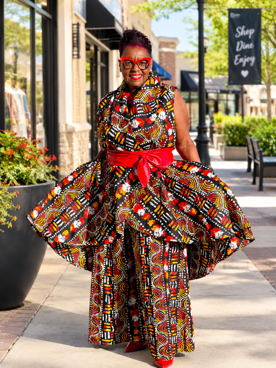 Chauncey African Print Palazzo Pants & Sarong Set