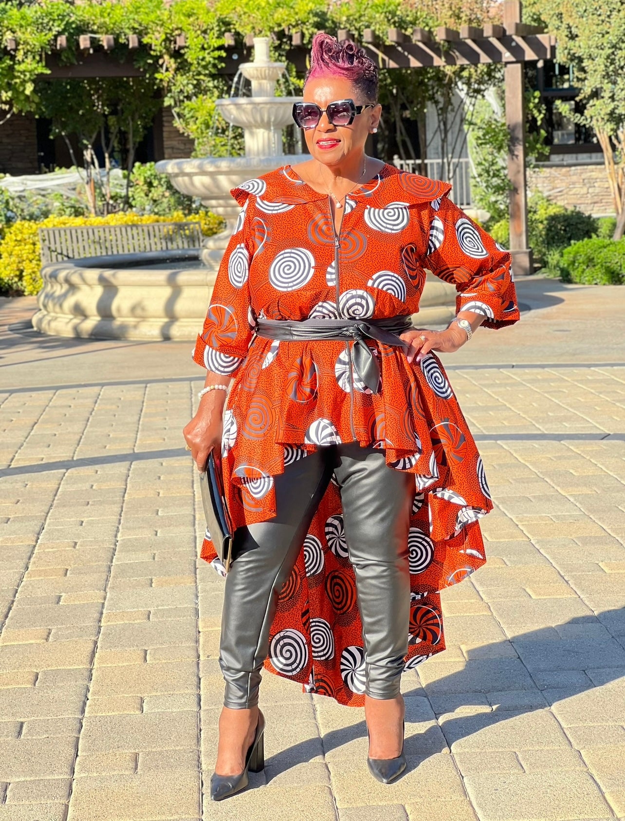 Essence Africn Print Hi-Low Top-Shirley Girl Boutique