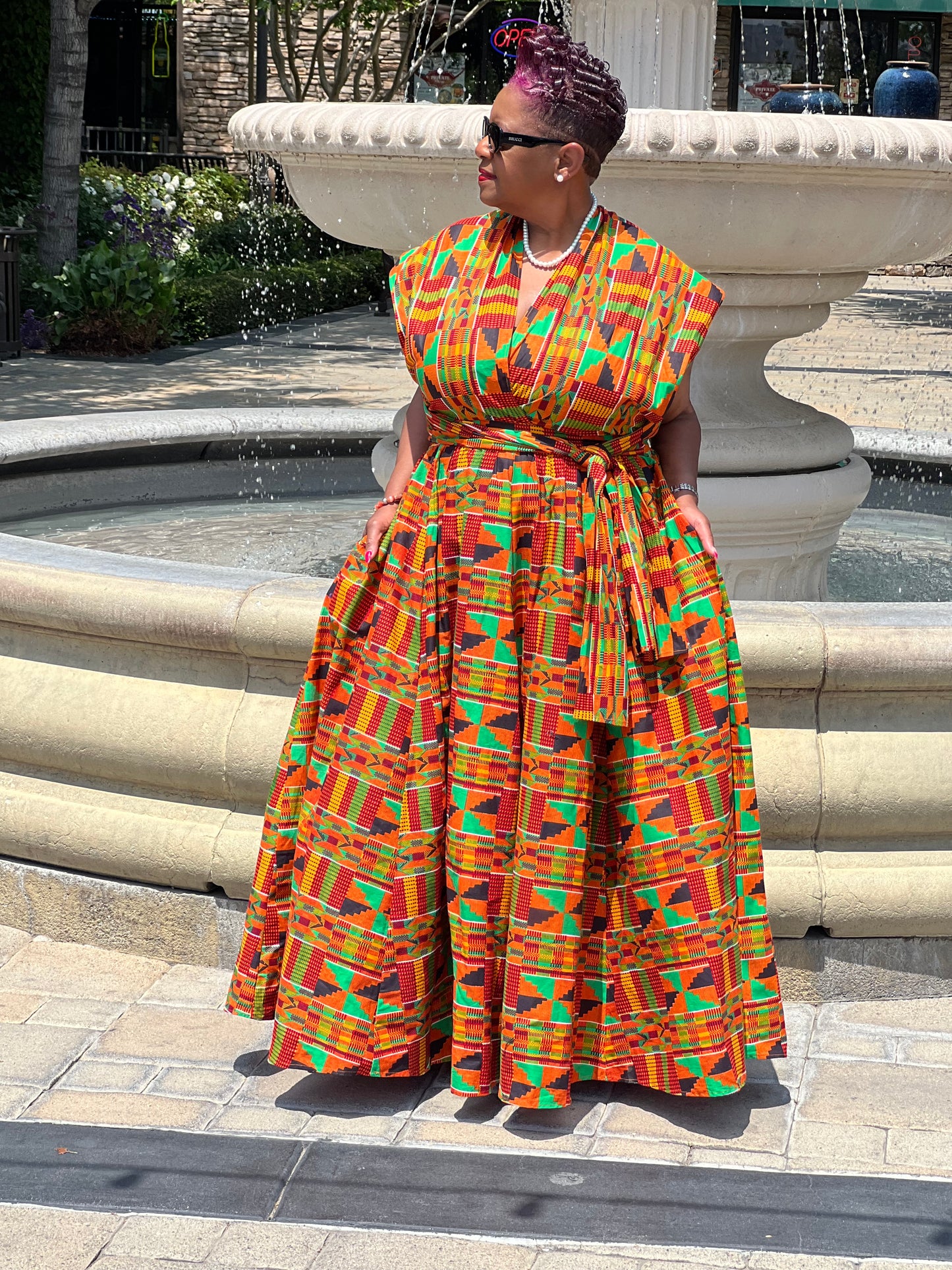 Maya African Print Infinity Dress