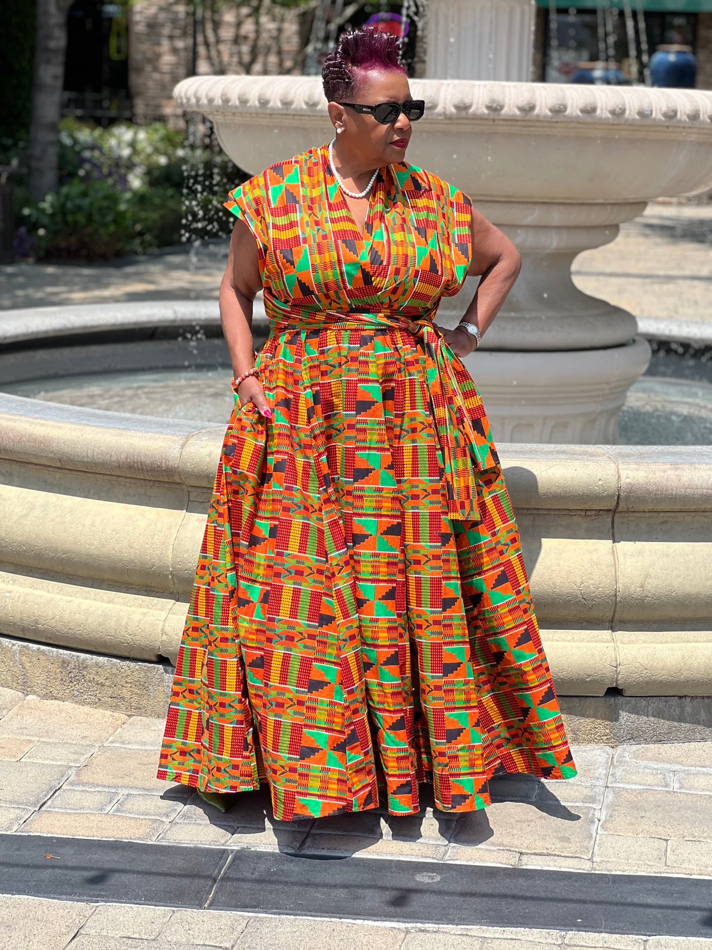 Maya African Print Infinity Dress