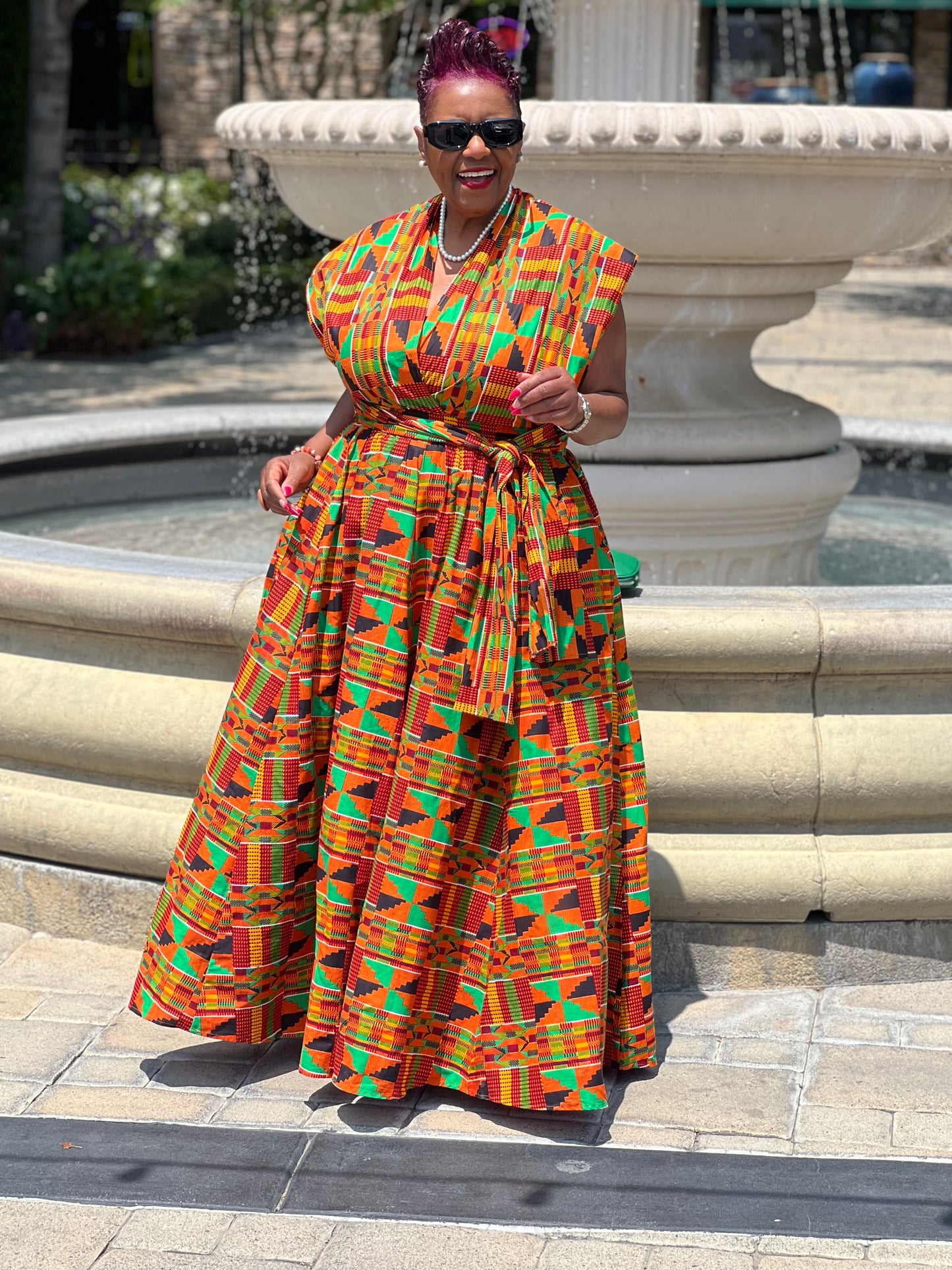 Maya African Print Infinity Dress