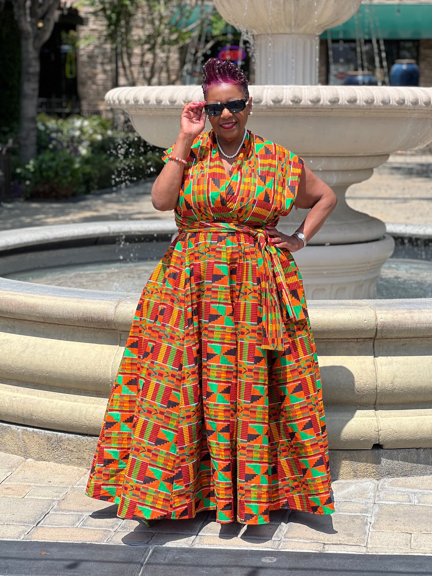 Maya African Print Infinity Dress