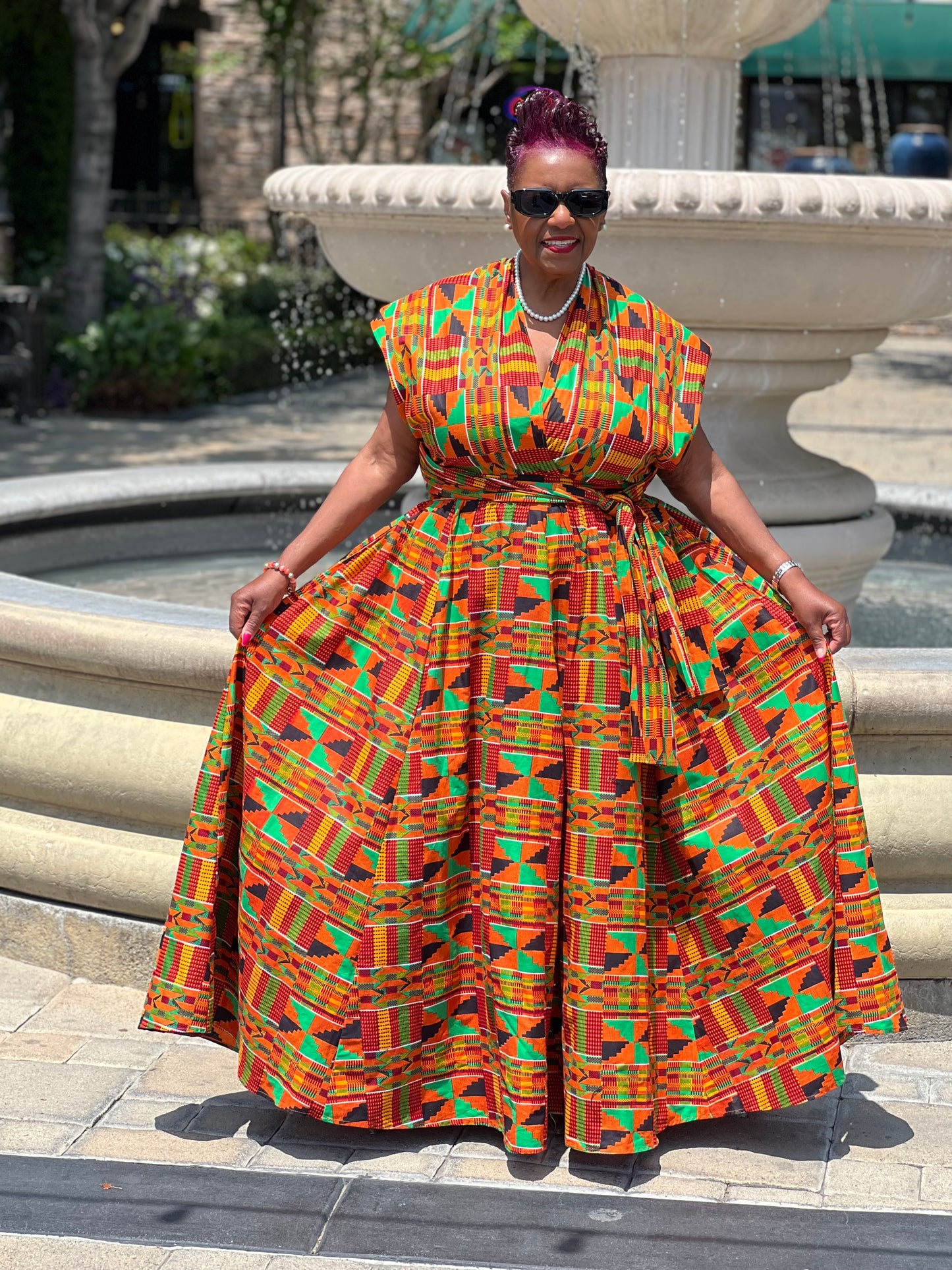 Maya African Print Infinity Dress