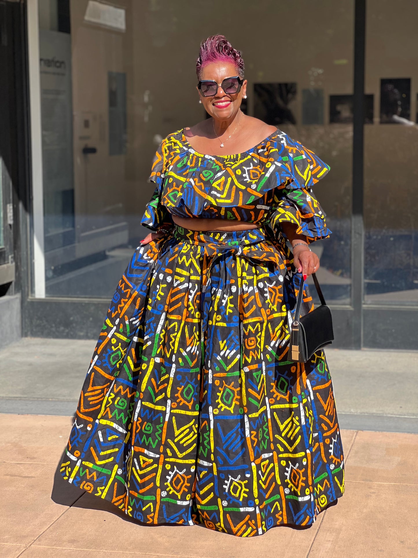 Parker African Print Skirt & Crop Top - Shirley Girl Boutique