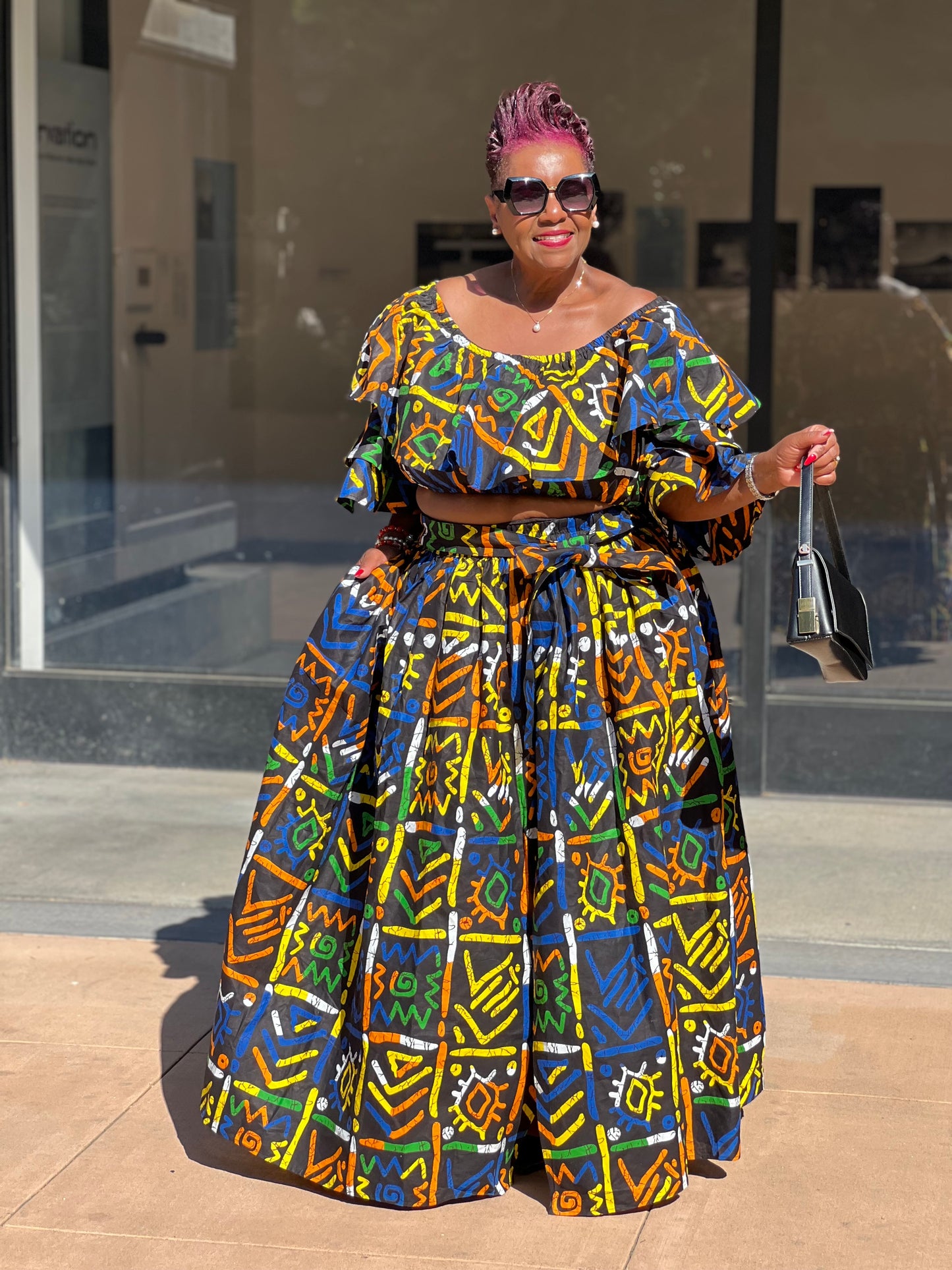 Parker African Print Skirt & Crop Top - Shirley Girl Boutique