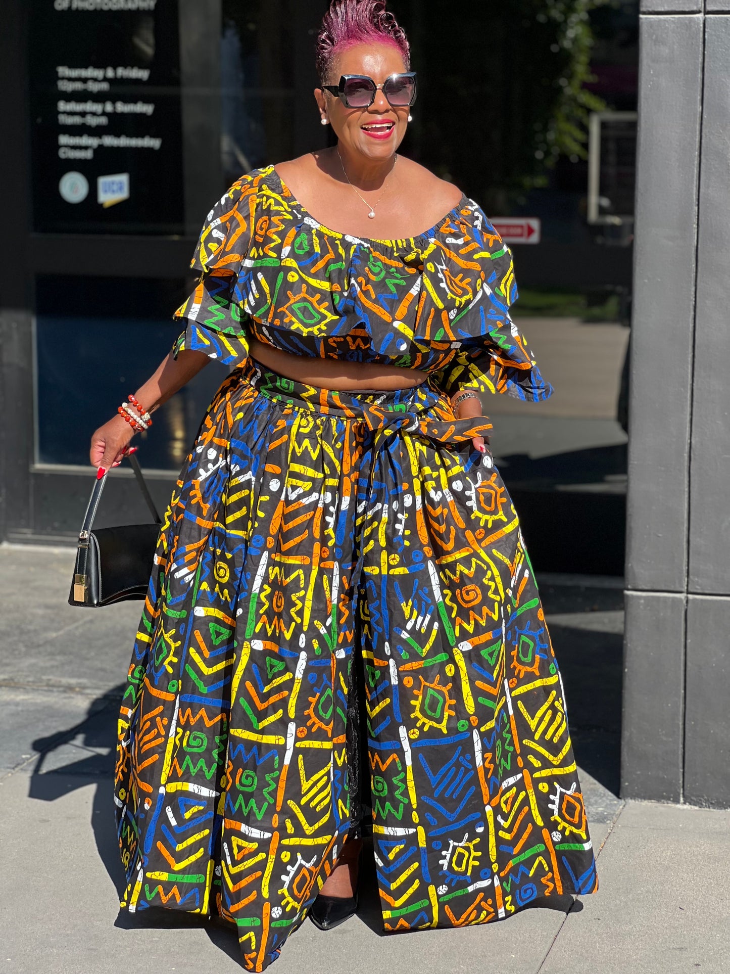 Parker African Print Skirt & Crop Top - Shirley Girl Boutique