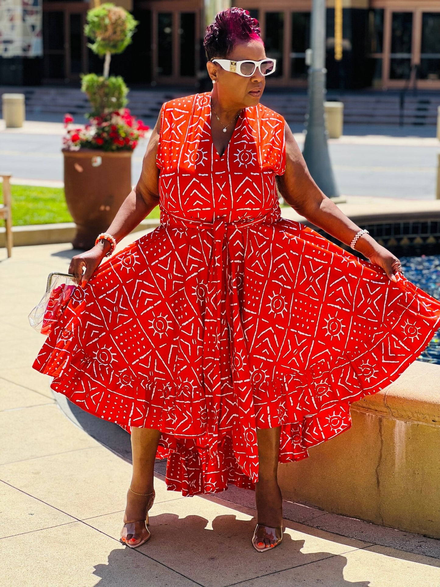 Charlie Rose African Print Infinity Dress