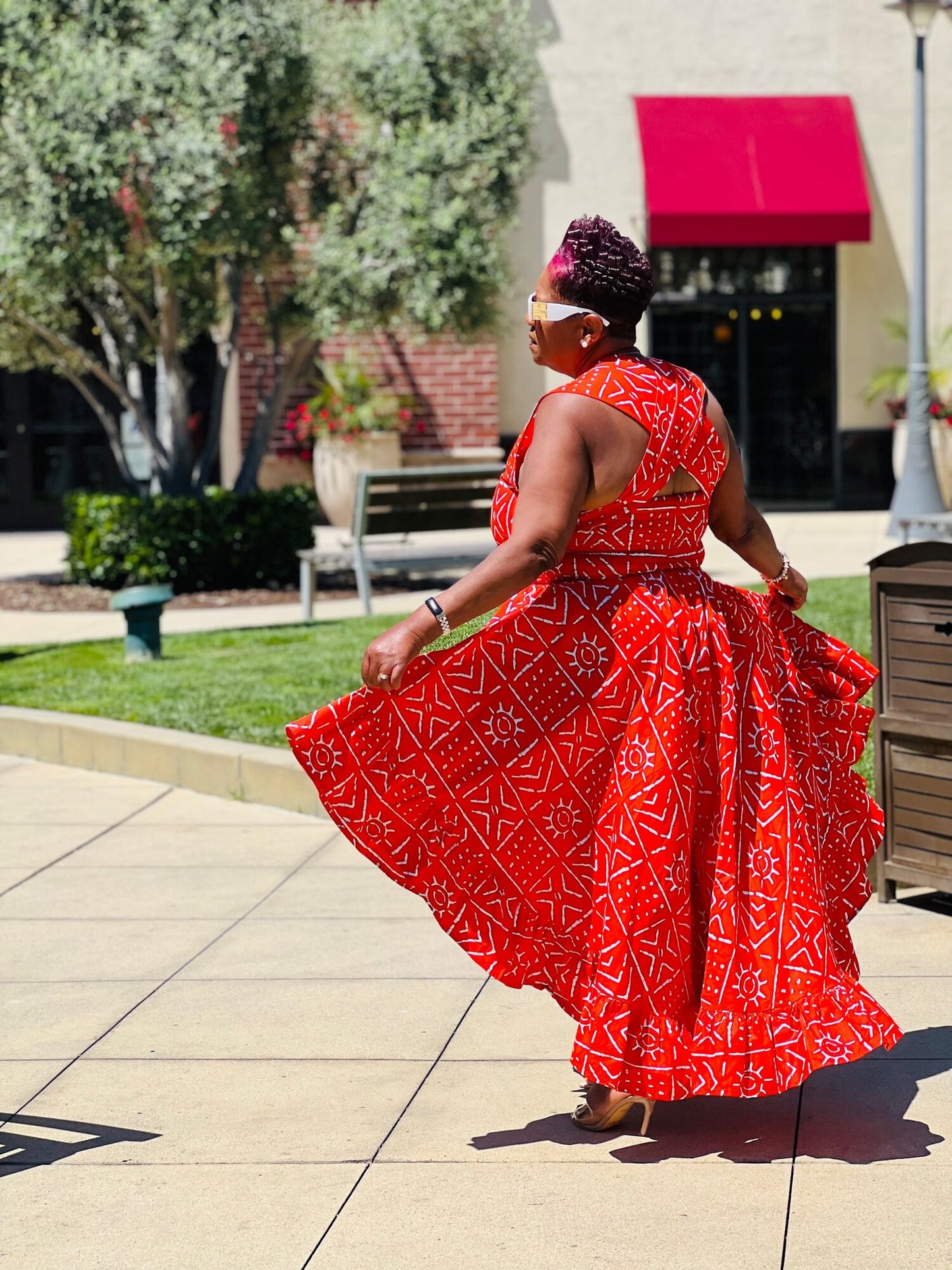 Charlie Rose African Print Infinity Dress