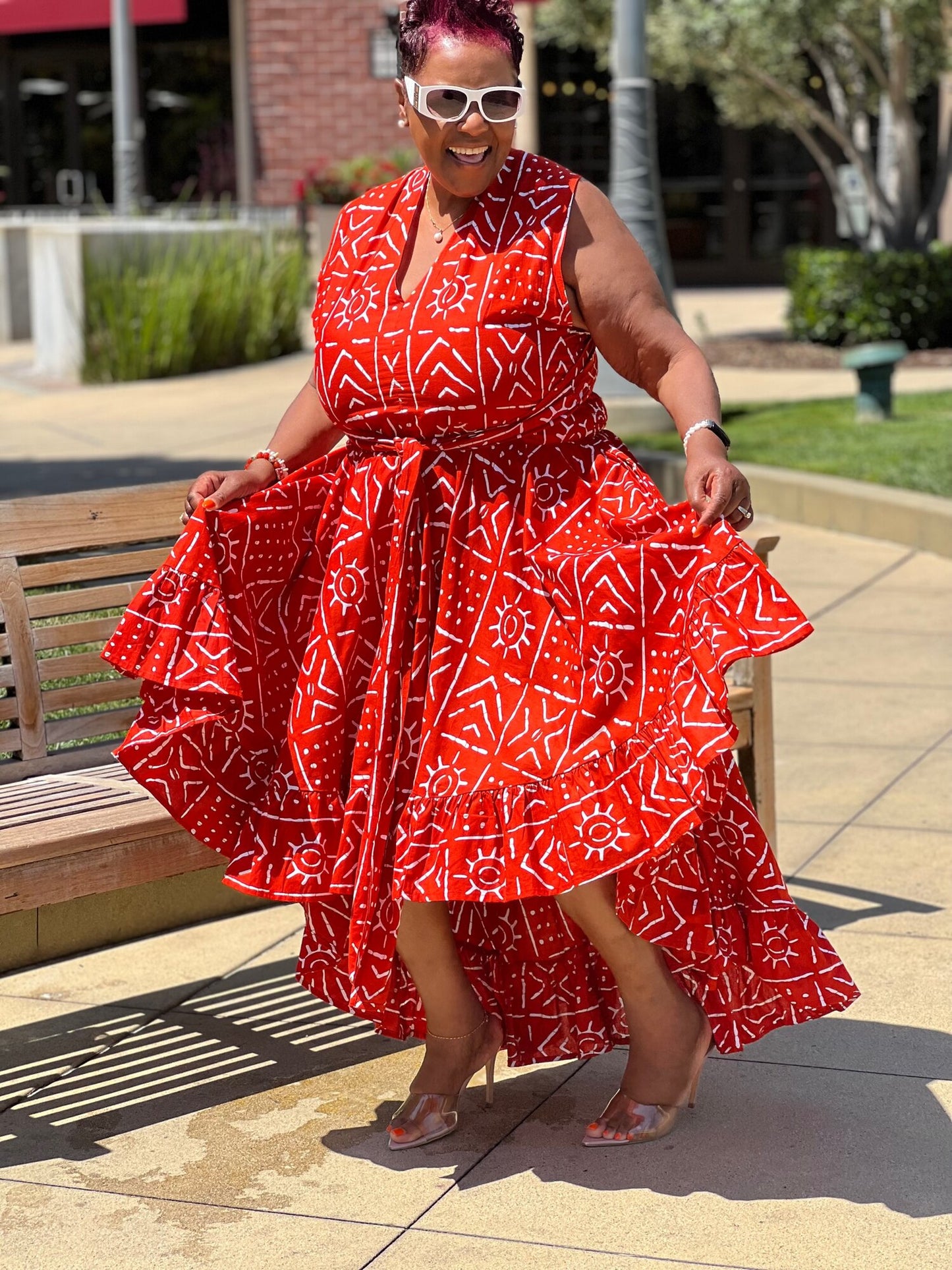 Charlie Rose African Print Infinity Dress