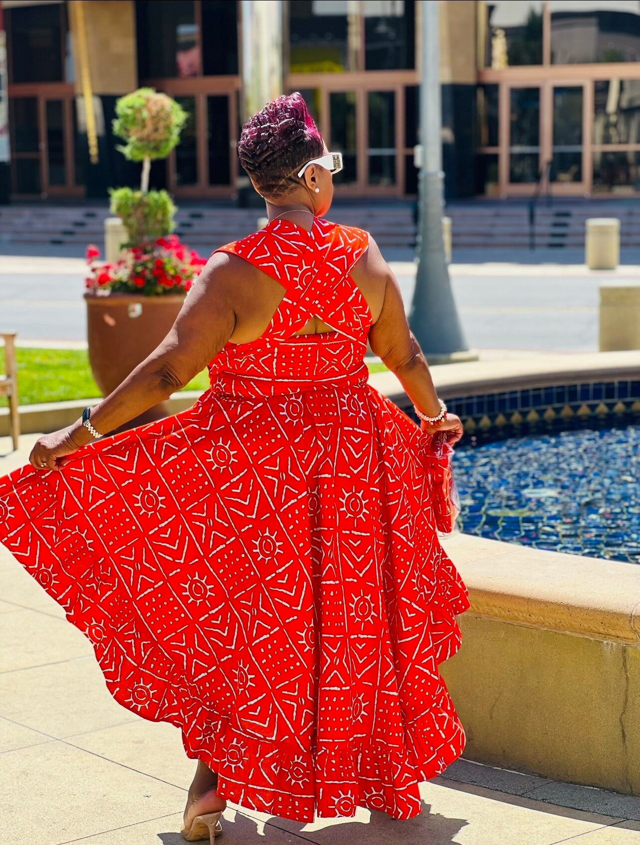Charlie Rose African Print Infinity Dress