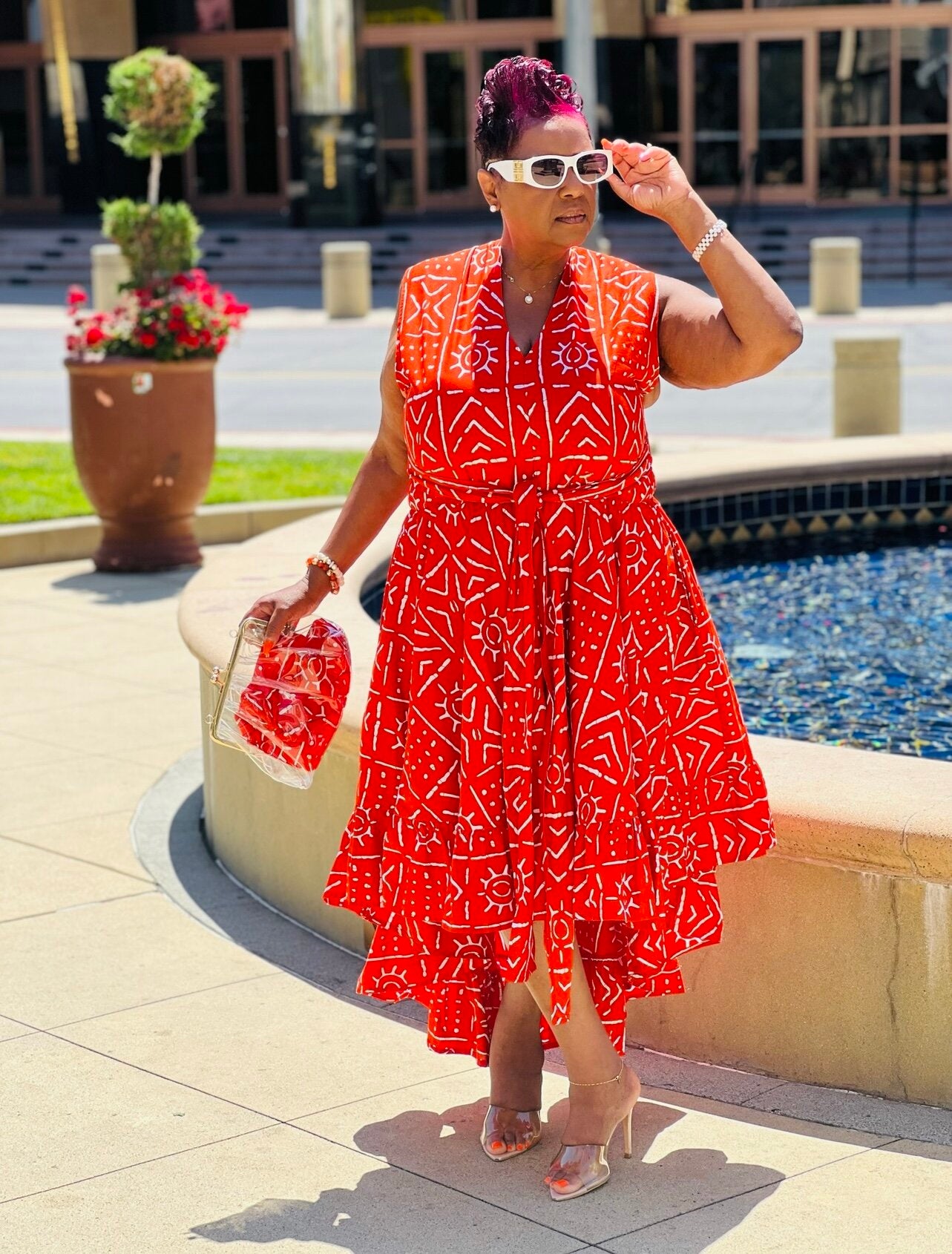Charlie Rose African Print Infinity Dress