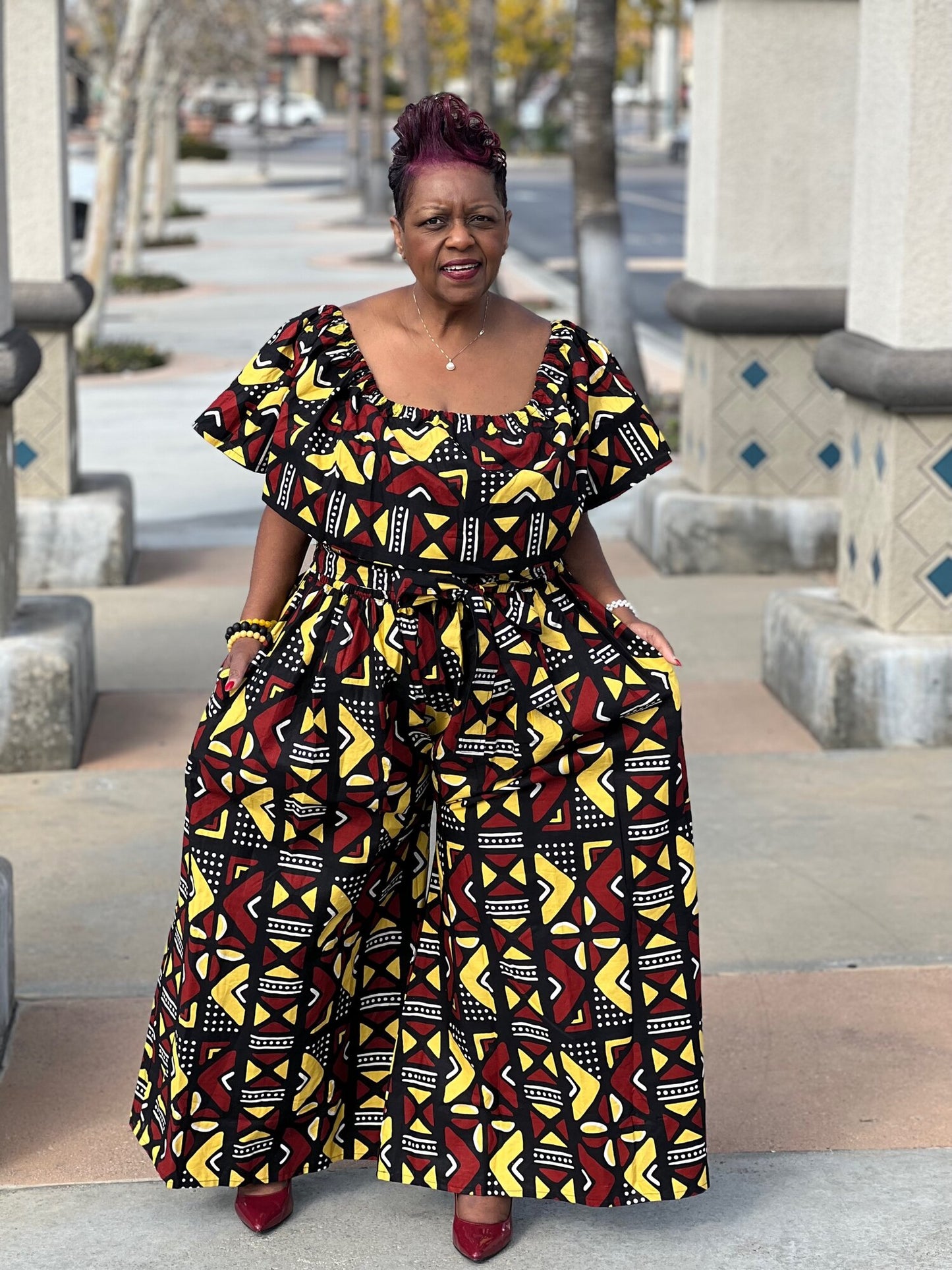 Dalynn African Print Palazzo's And Crop Top - Shirley Girl Boutique