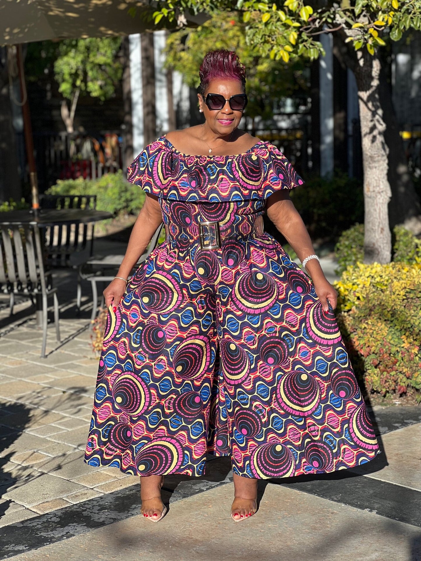 Harper African Print Jumpsuit - Shirley Girl Boutique