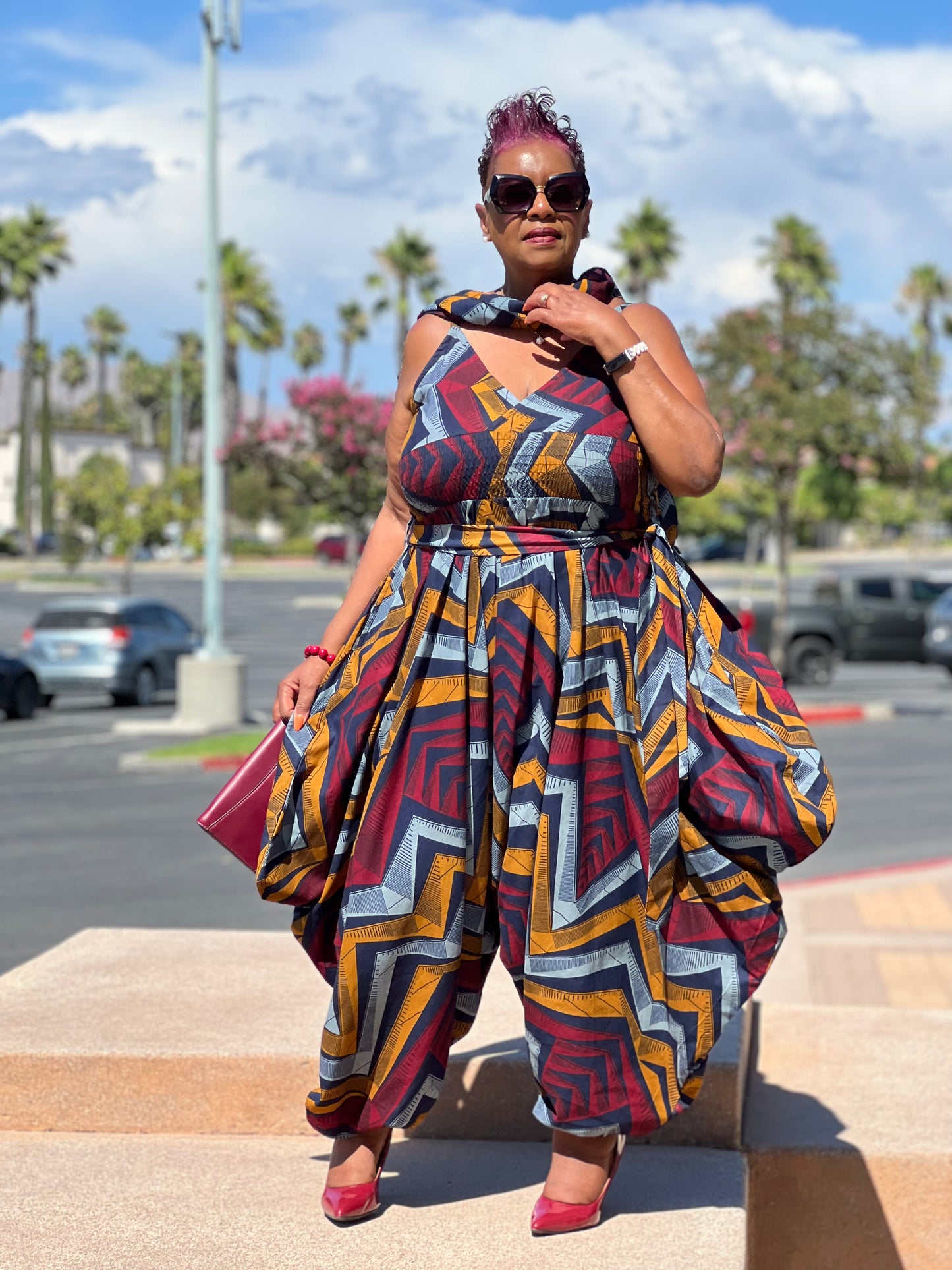 Genesis African Print Harem Jumpsuit - Shirley Girl Boutique