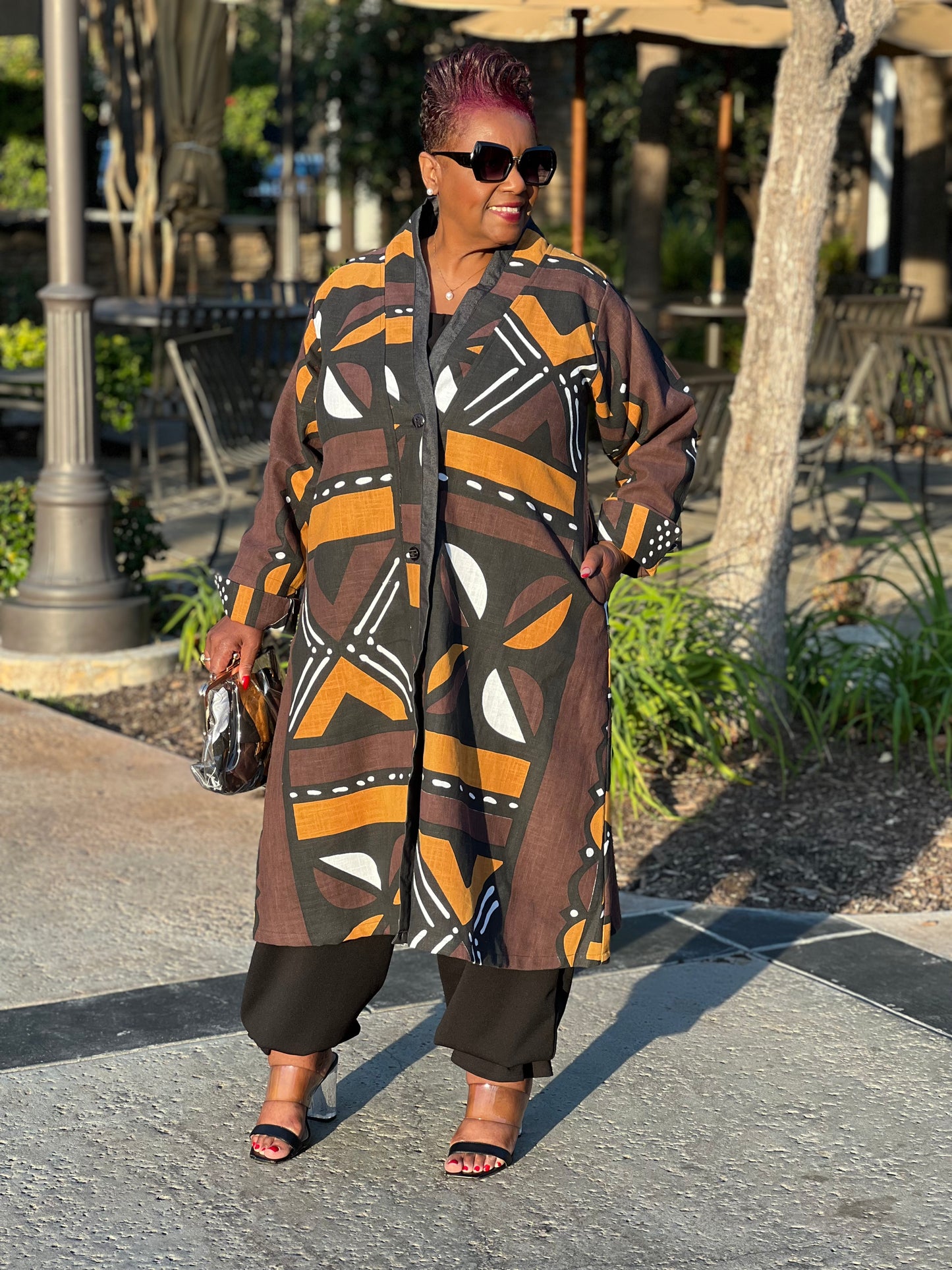 Lotus African Mud Cloth Jacket - Shirley Girl Boutique