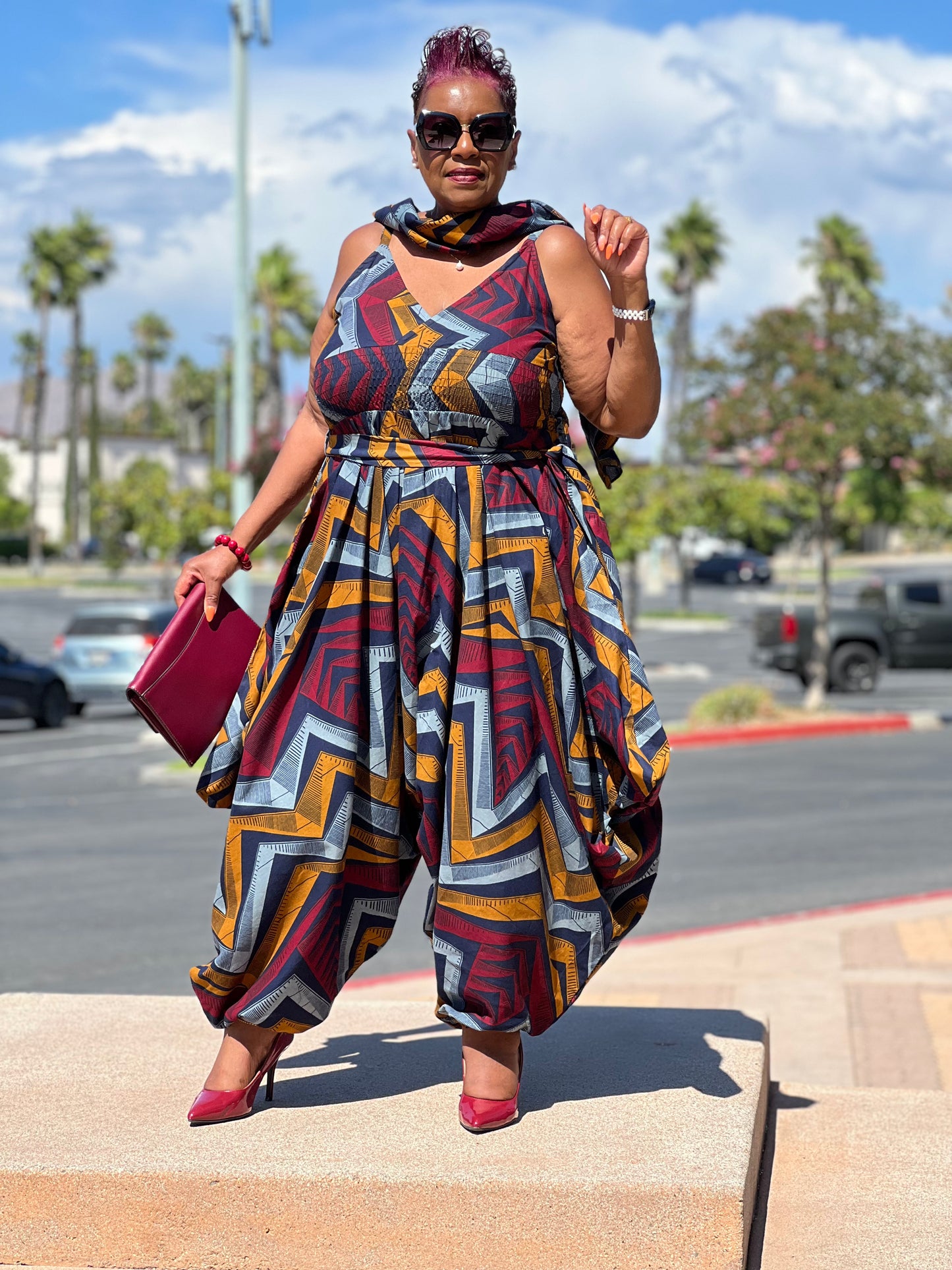 Genesis African Print Harem Jumpsuit