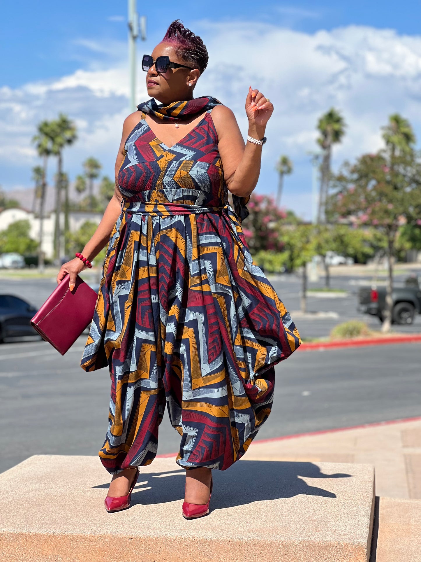 Genesis African Print Harem Jumpsuit - Shirley Girl Boutique