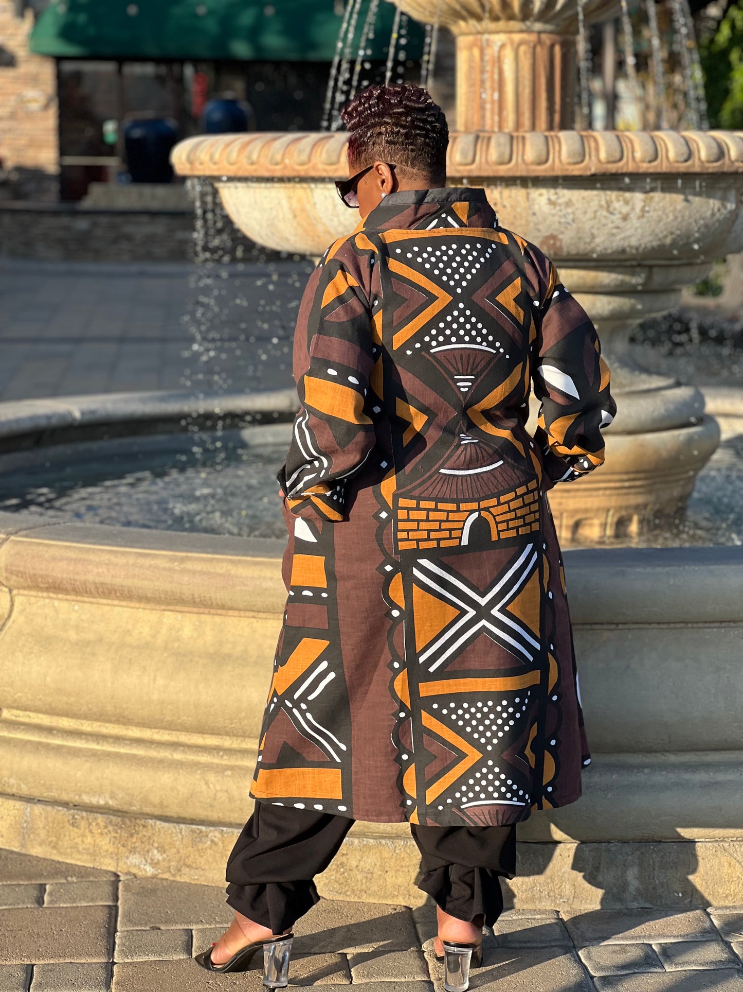 Lotus African Mud Cloth Jacket - Shirley Girl Boutique