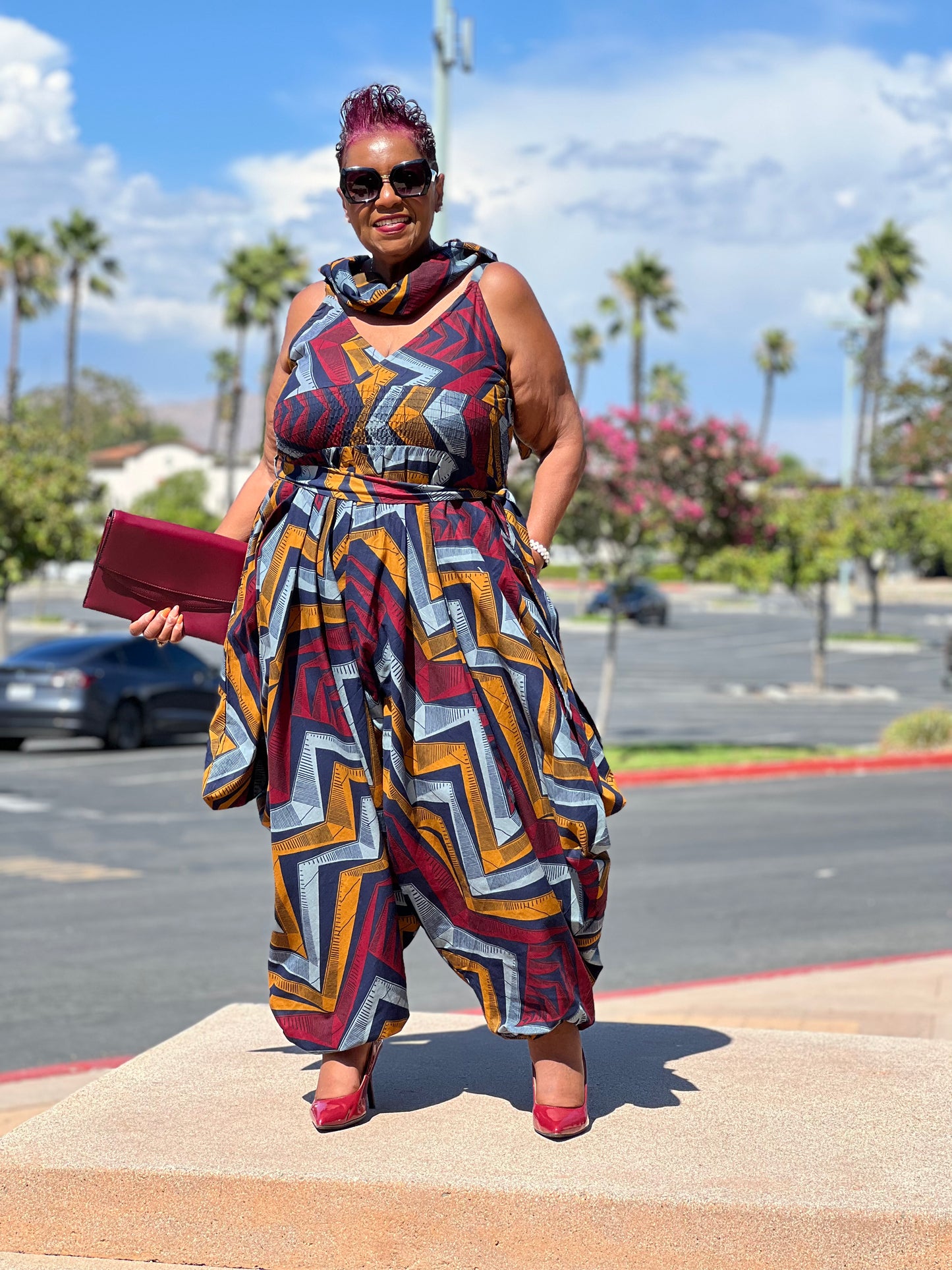 Genesis African Print Harem Jumpsuit - Shirley Girl Boutique
