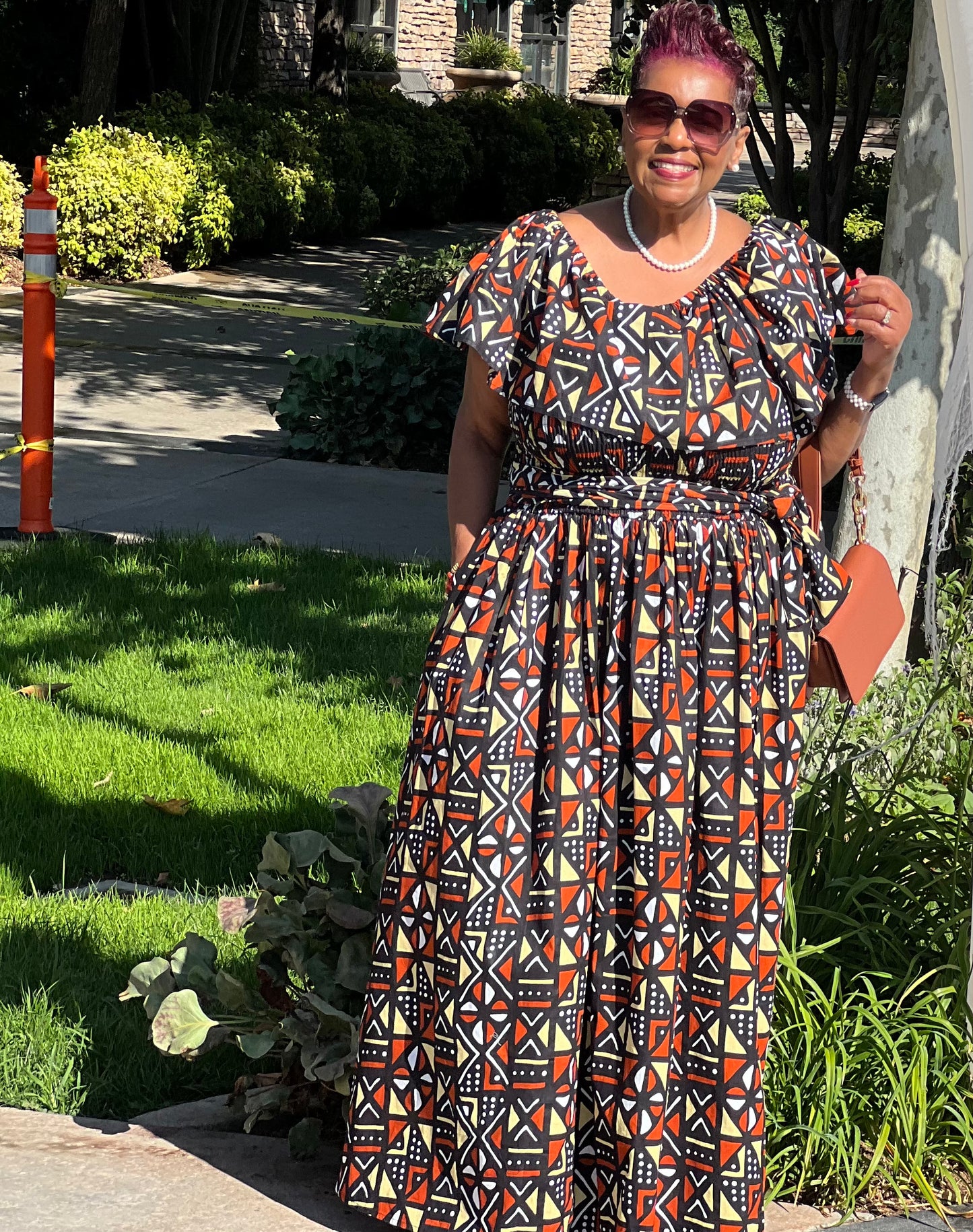 Demetria African Print Maxi Dress - Shirley Girl Boutique