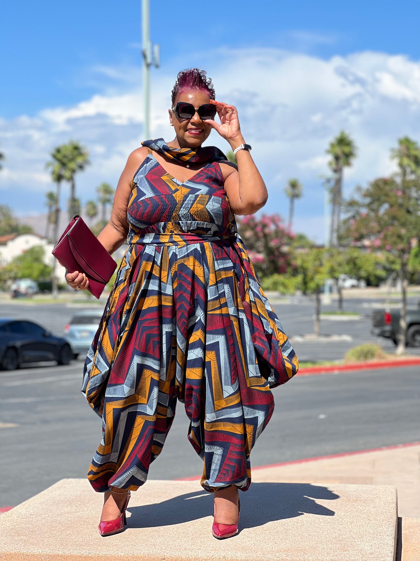 Genesis African Print Harem Jumpsuit - Shirley Girl Boutique