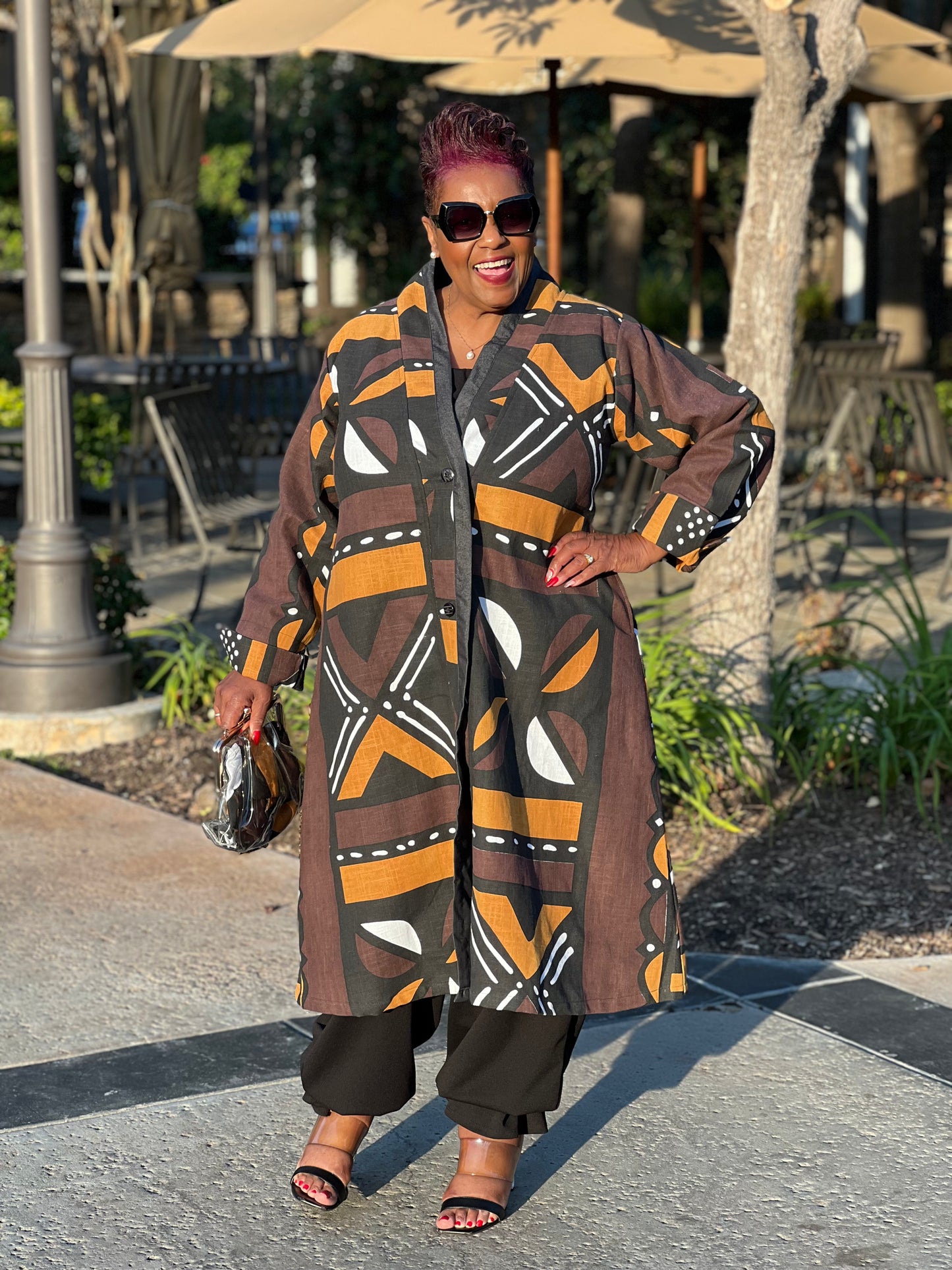 Lotus African Mud Cloth Jacket - Shirley Girl Boutique