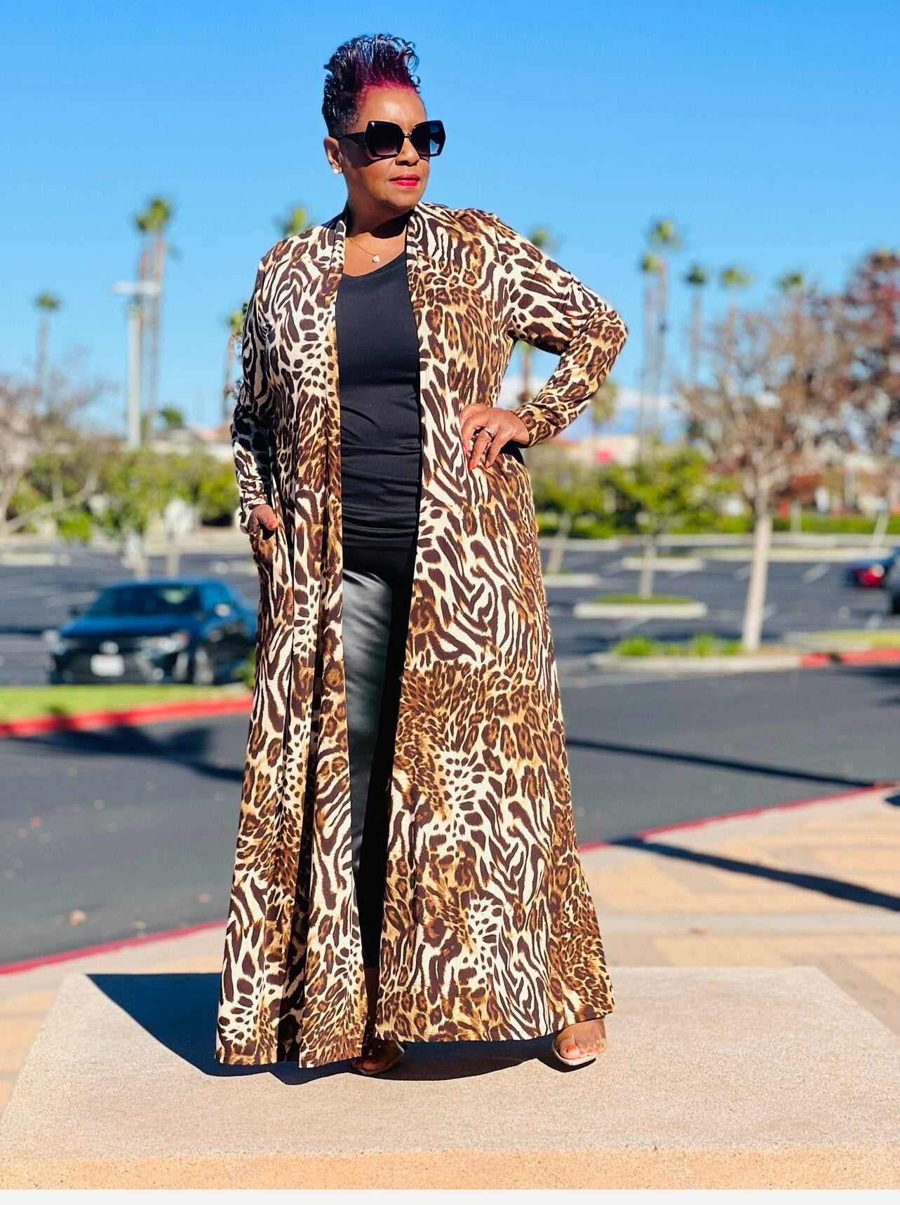 Leah Animal Print Maxi Duster - Shirley Girl Boutique