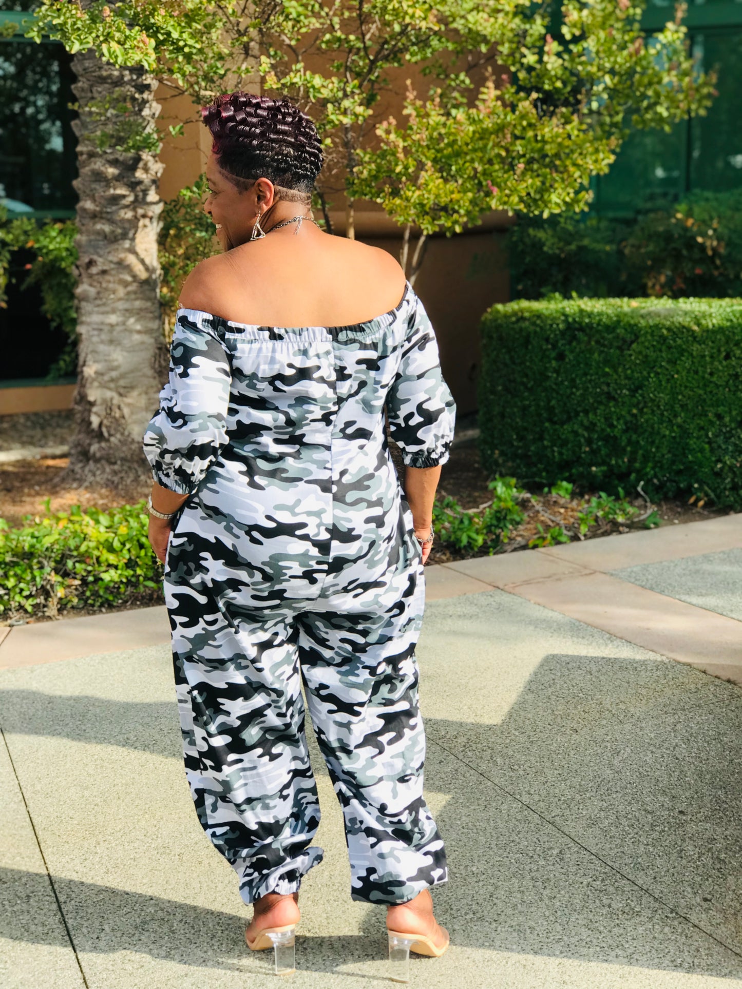 Dakota Black Camo Jumpsuit - Shirley Girl Boutique