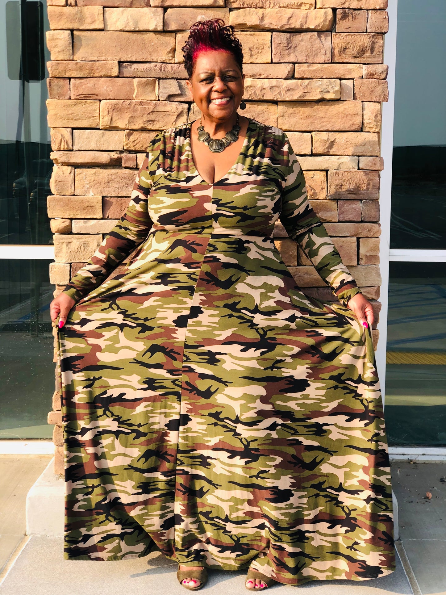 Green Camo Maxi - Shirley Girl Boutique