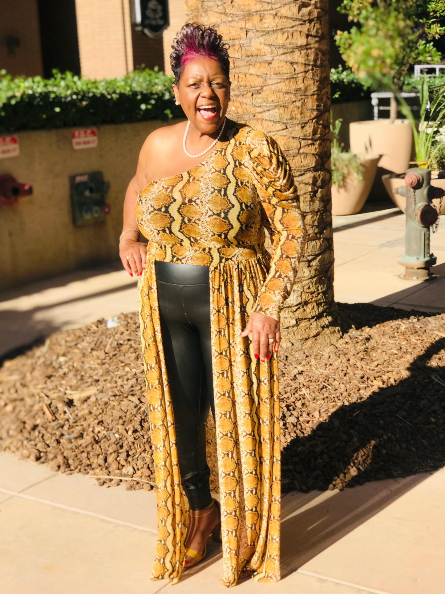 Topaz One Shoulder Open Maxi - Shirley Girl Boutique