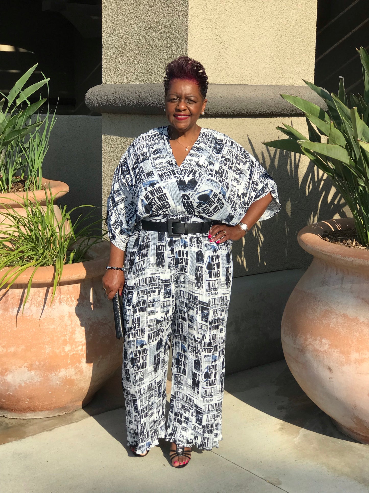 Headline News Jumpsuit-Shirley Girl Boutique